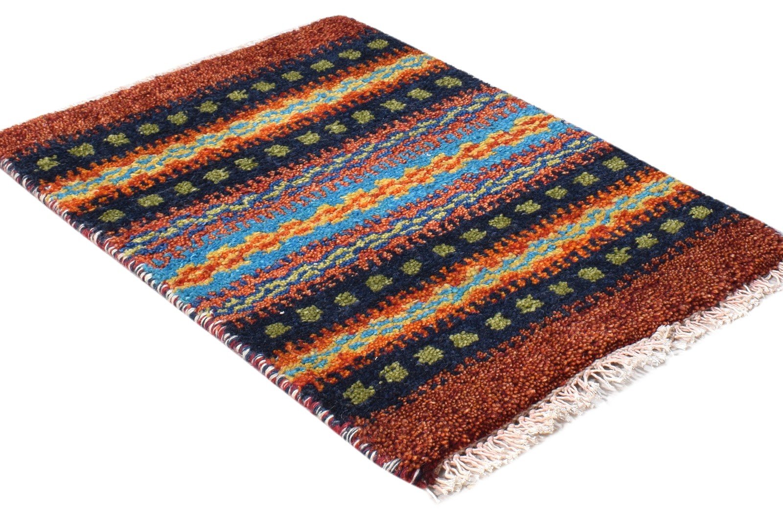 1X2 Rug Wool Multi Color Southwestern Hand Knotted American Tribal Small Carpet 7865057443989