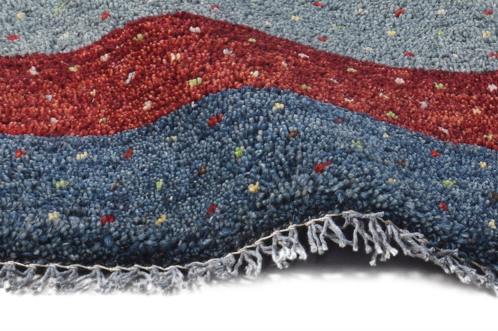 Janet 1X2 Rug Wool Multi Color Southwestern Hand Knotted Gabbeh Striped 7865090113685