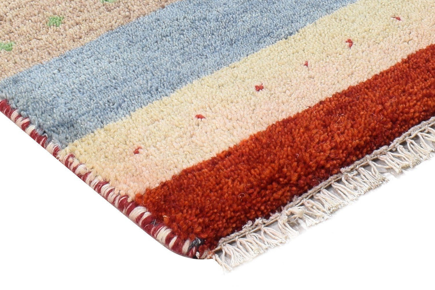 1X2 Rug Wool Multi Color Southwestern Hand Knotted Gabbeh Tribal Small Carpet 7865100370069