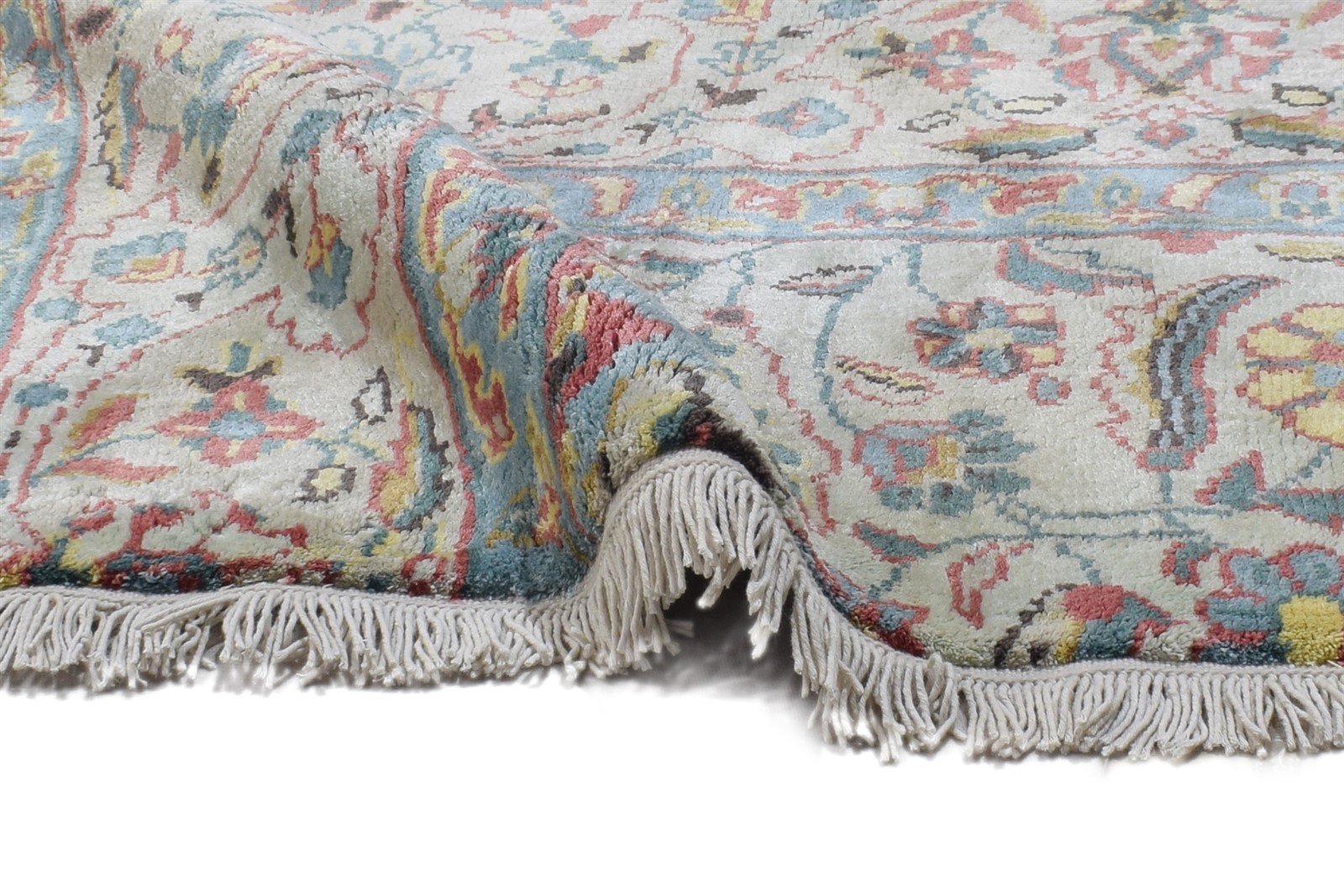 2'6 X 3' Rug Silk Grey Persian Hand Knotted Oushak Oriental Small Carpet 7864333009045