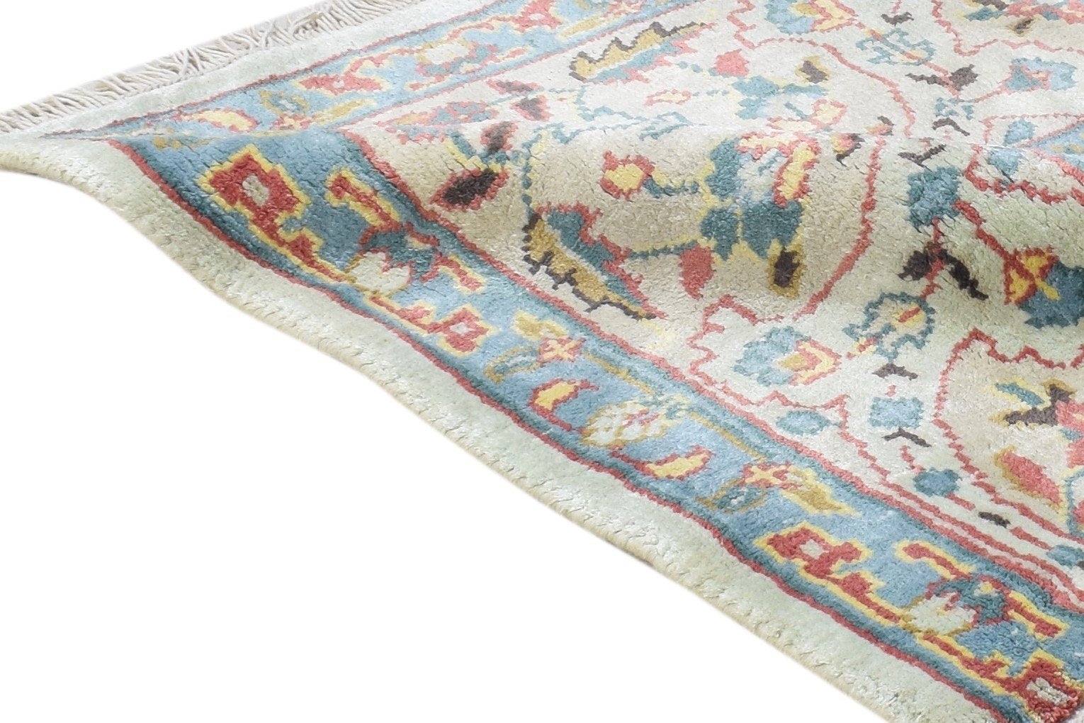 2'6 X 3' Rug Silk Grey Persian Hand Knotted Oushak Oriental Small Carpet 7864333009045