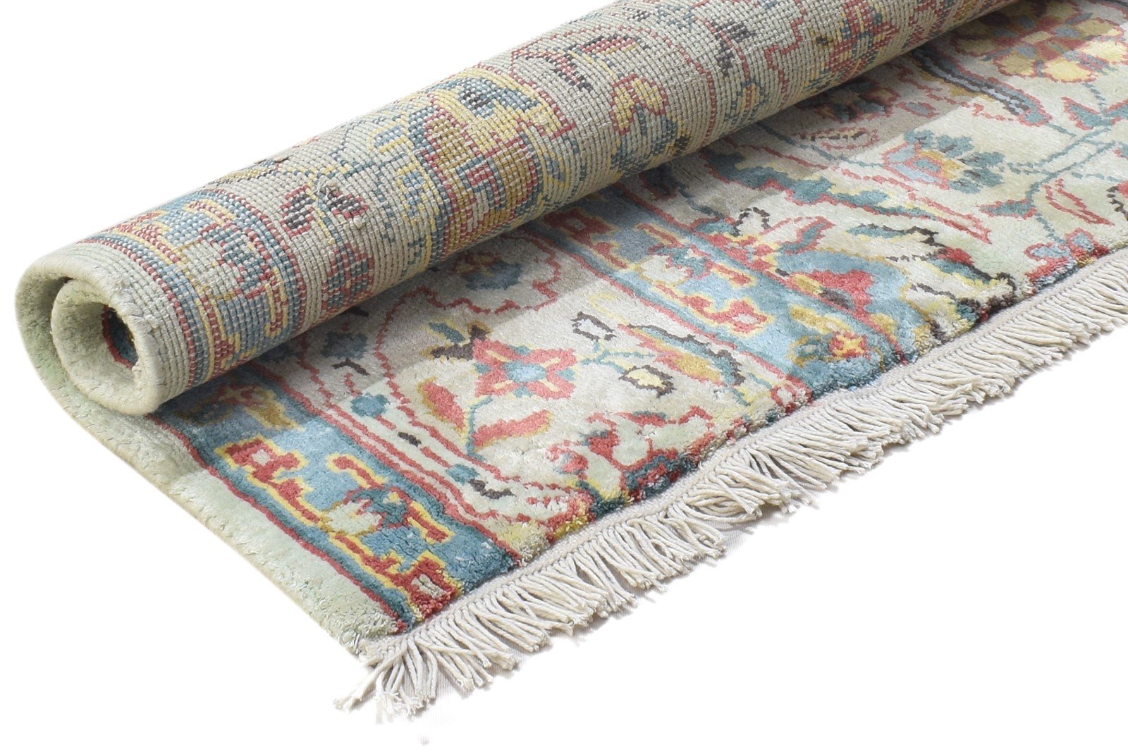 2'6 X 3' Rug Silk Grey Persian Hand Knotted Oushak Oriental Small Carpet 7864333009045
