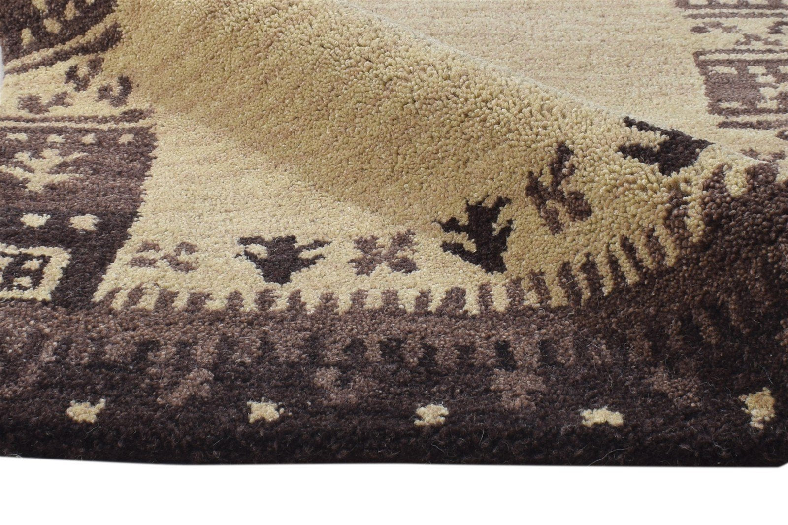 2'6 X 3' Rug Wool Ivory Persian Hand Tufted Southwestern Tribal Small Carpet 7864994365589