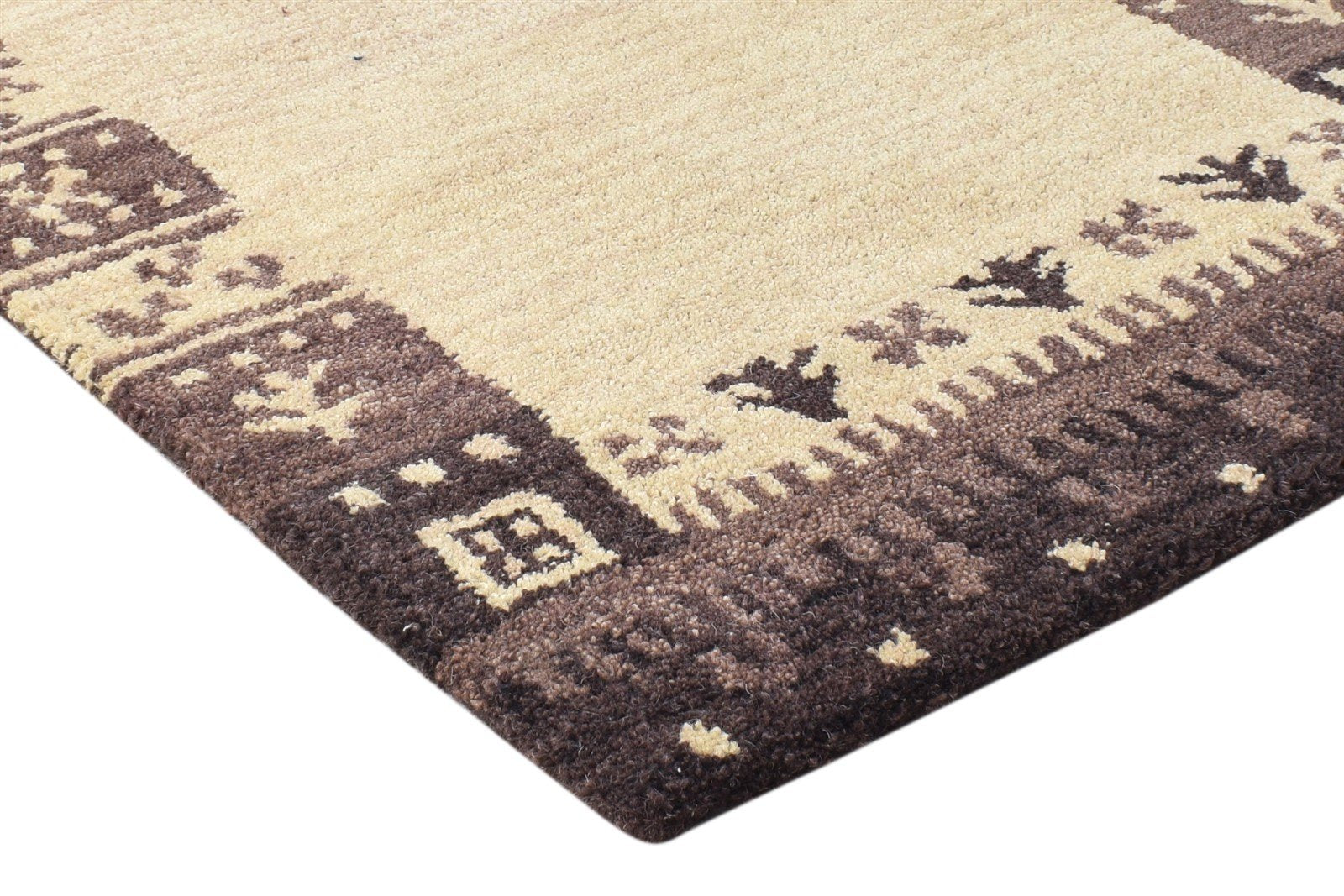 2'6 X 3' Rug Wool Ivory Persian Hand Tufted Southwestern Tribal Small Carpet 7864994365589