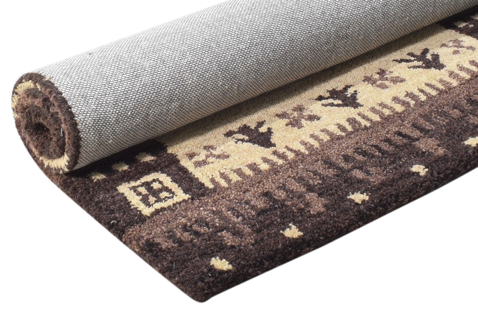 2'6 X 3' Rug Wool Ivory Persian Hand Tufted Southwestern Tribal Small Carpet 7864994365589