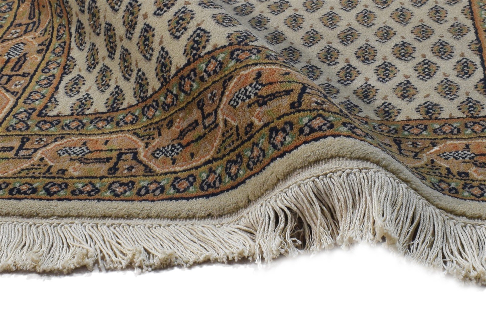 2'6 X 5' Rug Wool Cream Persian Hand Knotted Mir Oriental Small Carpet 7864957501589