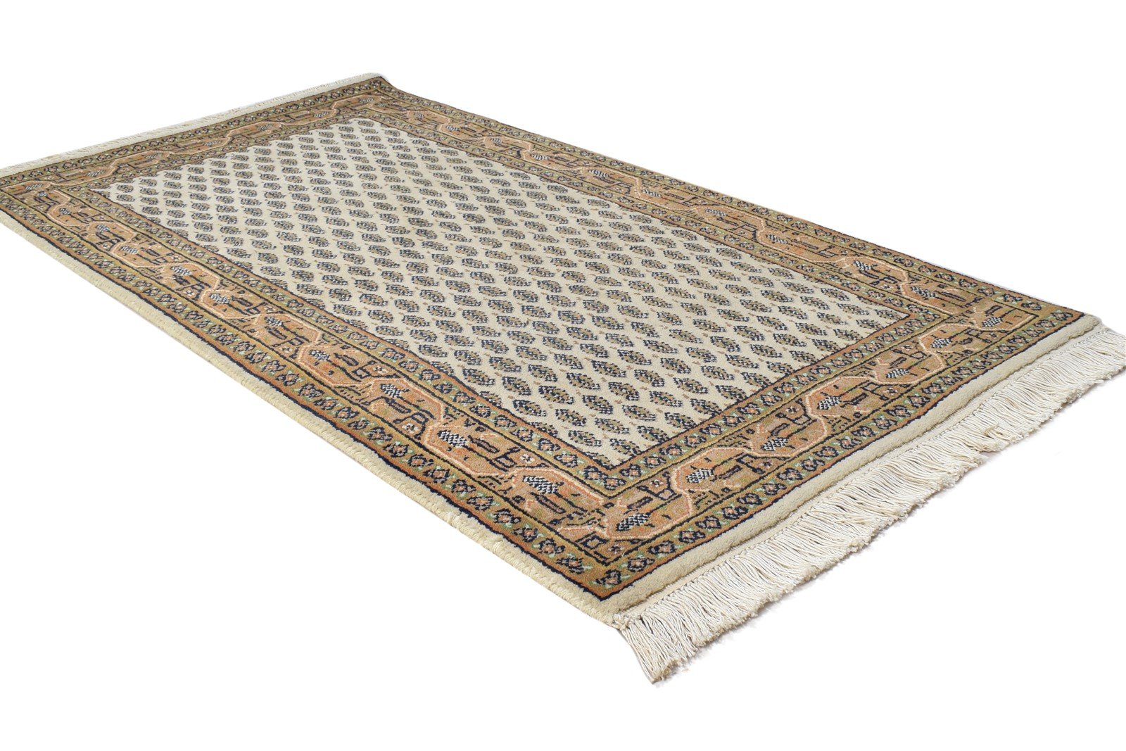 2'6 X 5' Rug Wool Cream Persian Hand Knotted Mir Oriental Small Carpet 7864957501589