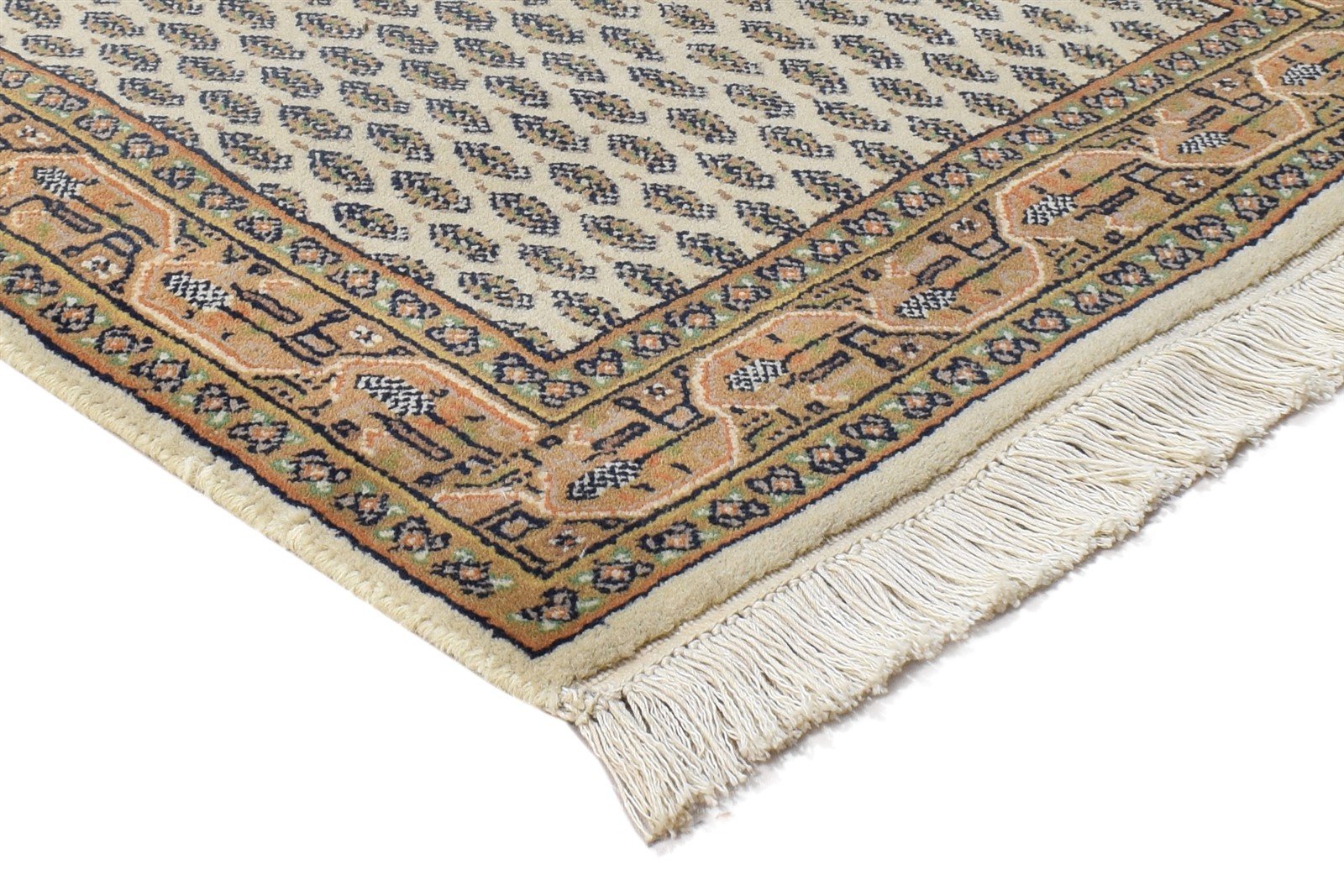 2'6 X 5' Rug Wool Cream Persian Hand Knotted Mir Oriental Small Carpet 7864957501589