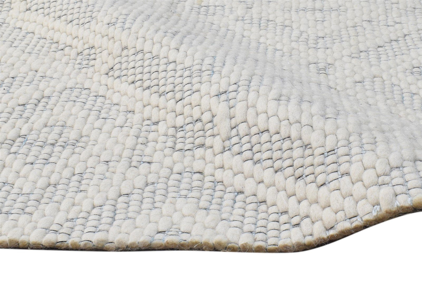 2'6 X 5' Rug Wool Off-White Modern Hand Woven Scandinavian Nordic Small Carpet 7865079562389