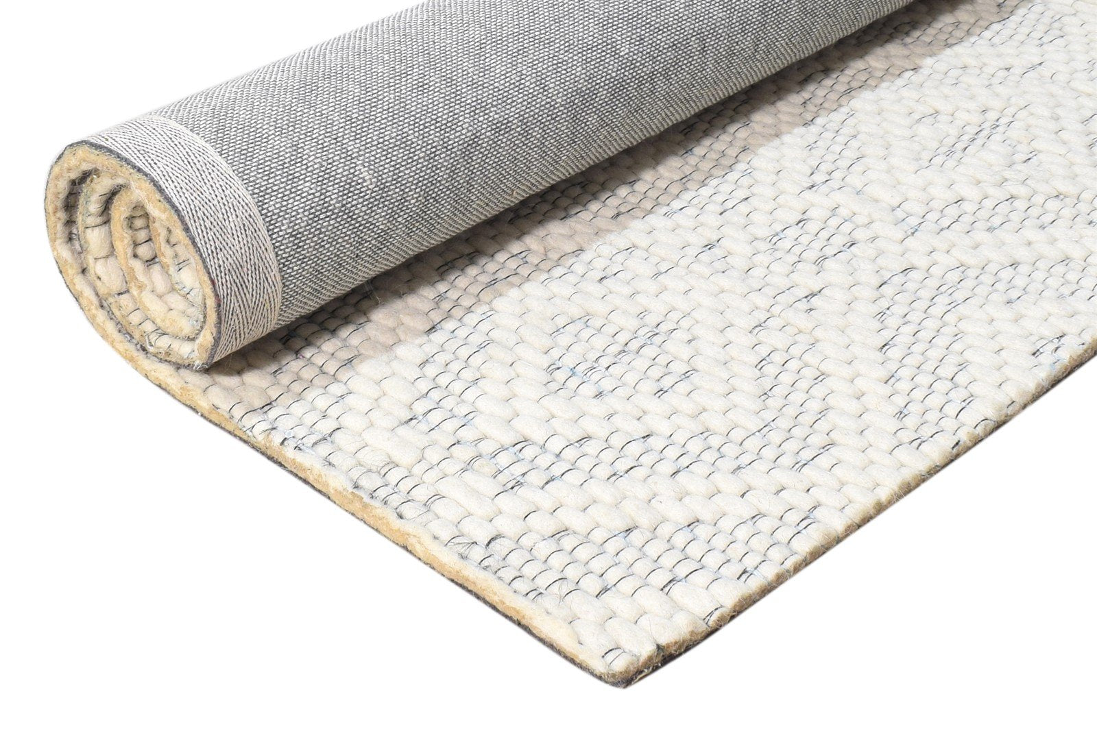 2'6 X 5' Rug Wool Off-White Modern Hand Woven Scandinavian Nordic Small Carpet 7865079562389