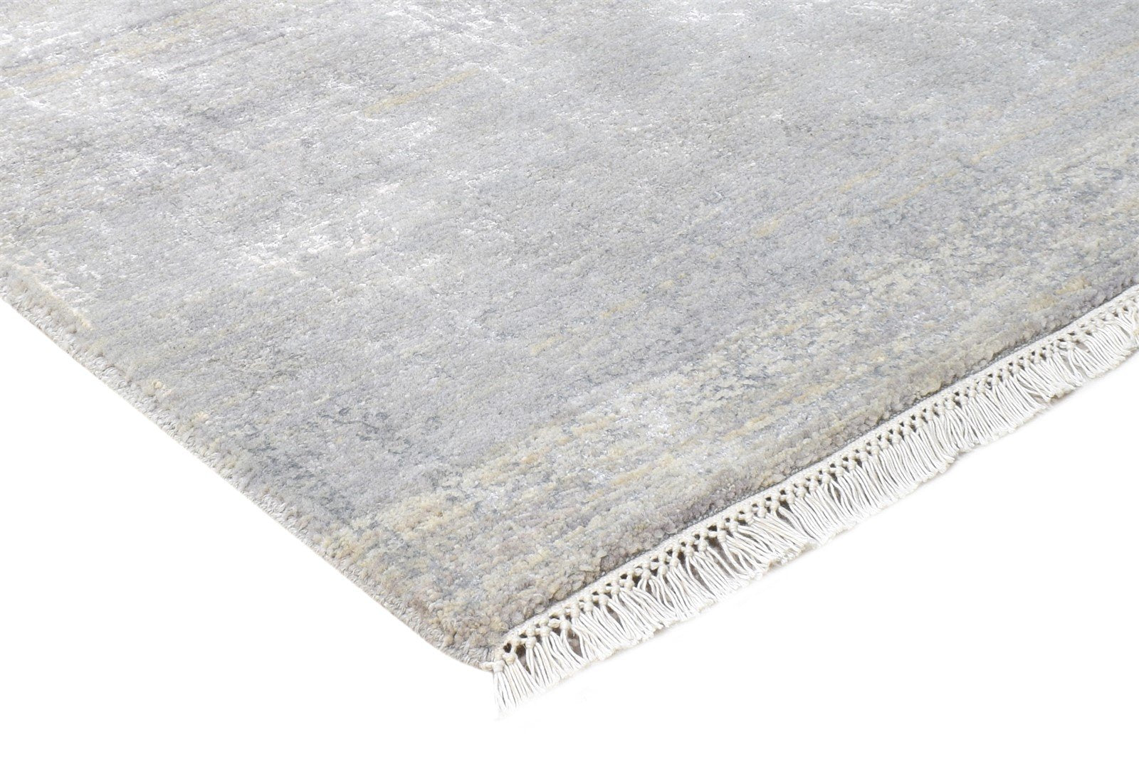 2'6 X 5' Rug Wool / Silk Grey Modern Hand Knotted Indian Abstract Small Carpet 7864590958741