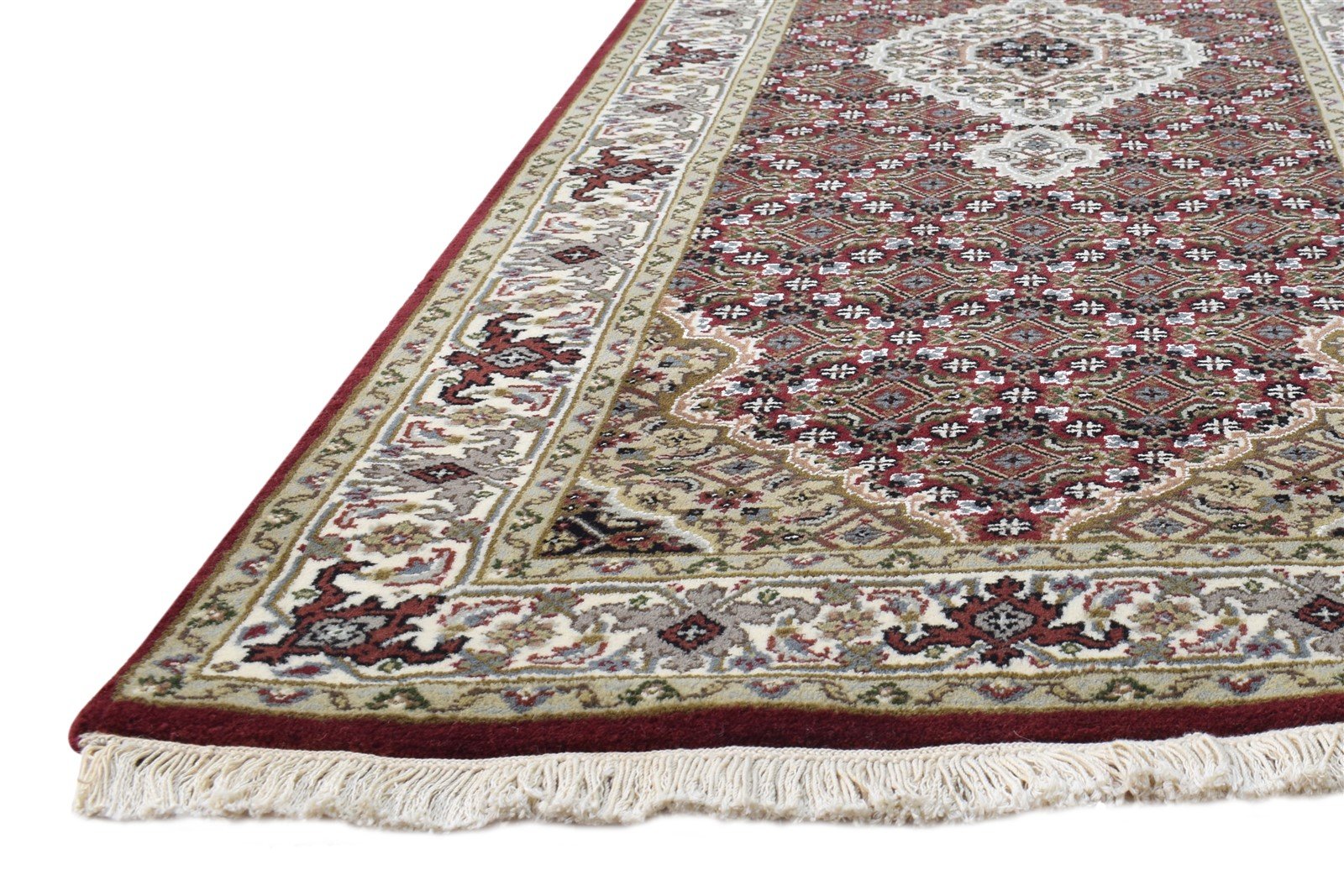 2'6 X 7' Rug Wool Red Persian Hand Knotted Tabriz Medallion Small Runner 7864680448149