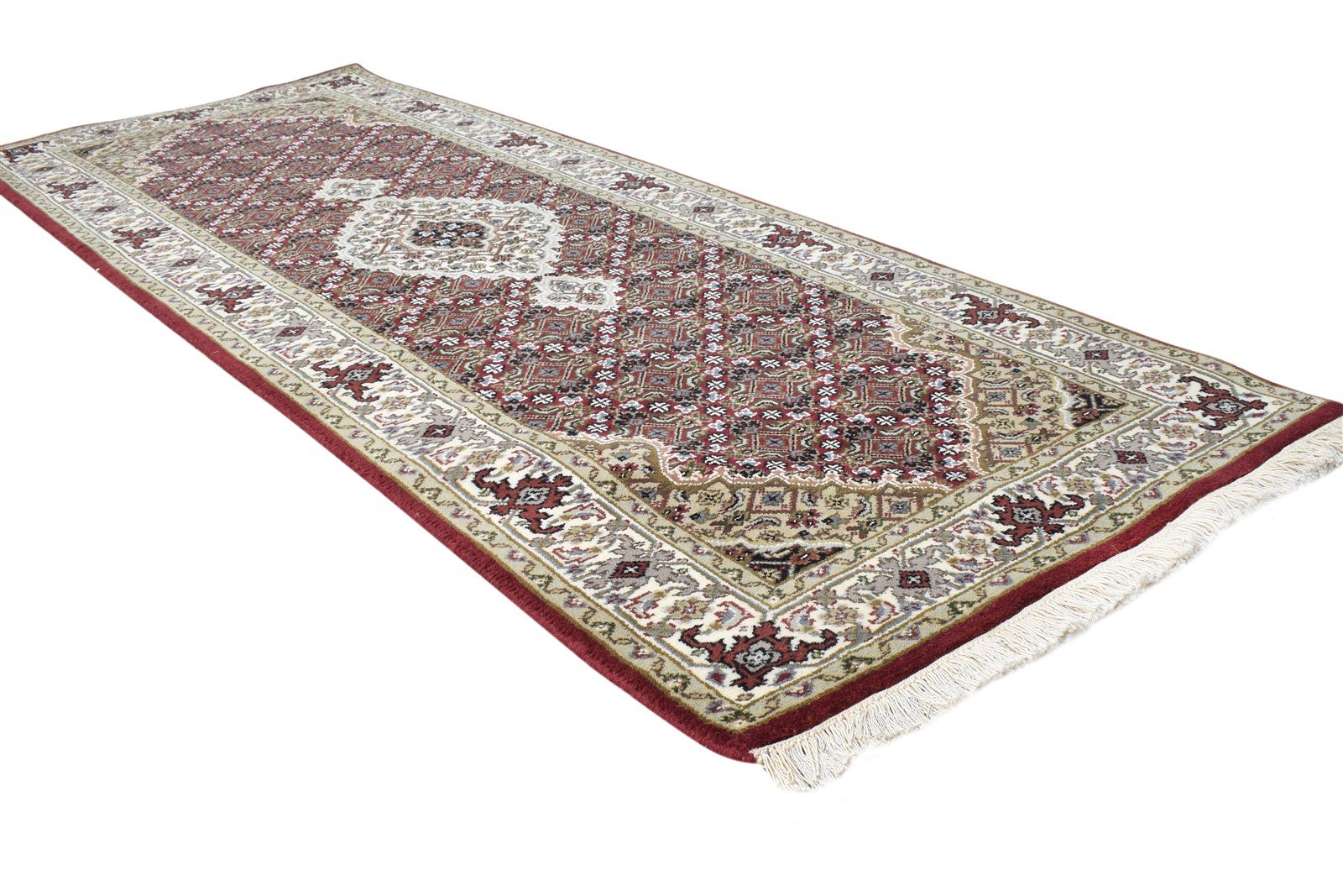 2'6 X 7' Rug Wool Red Persian Hand Knotted Tabriz Medallion Small Runner 7864680448149