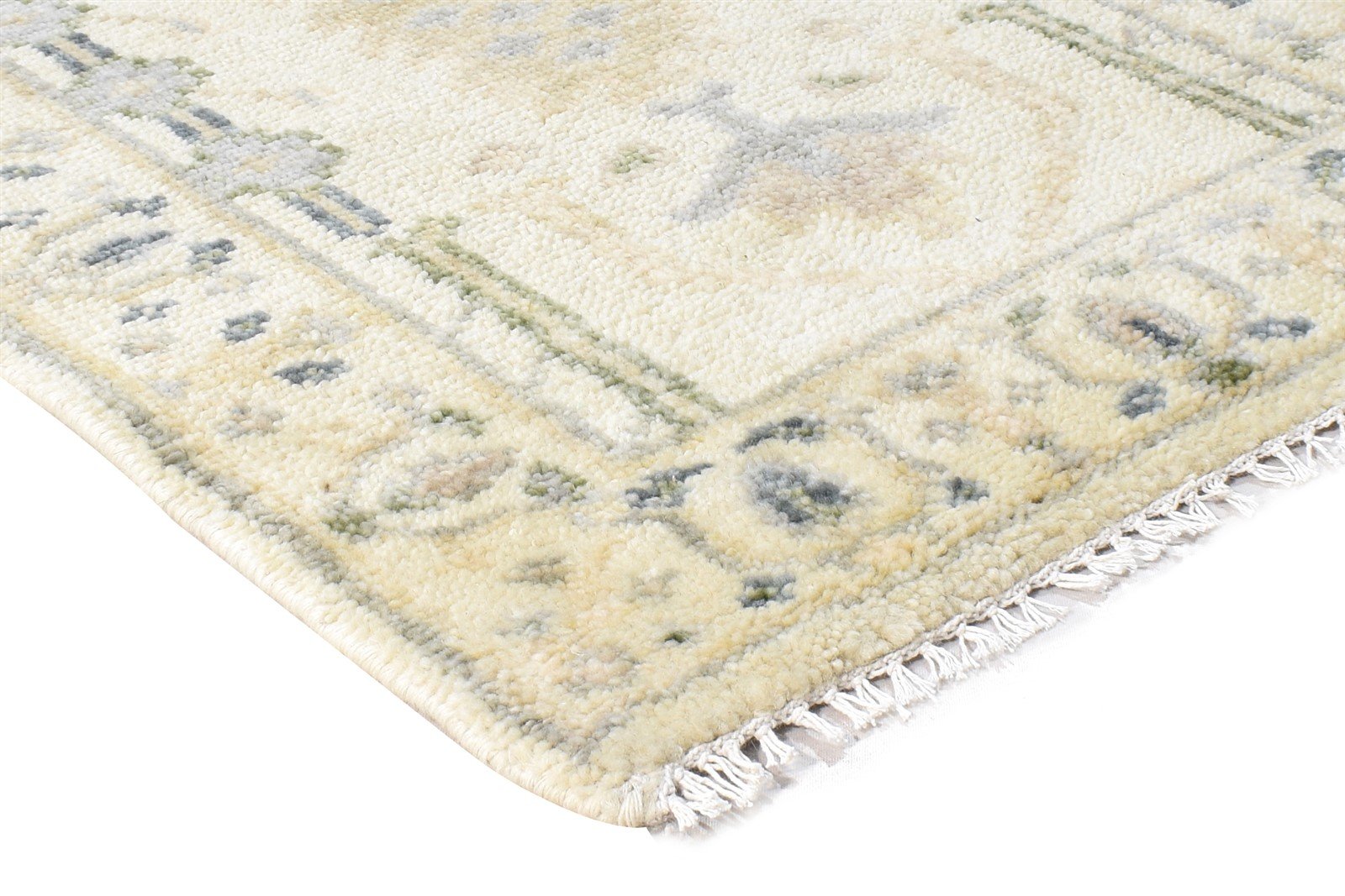 Pammie 2'6 X 8' Rug Wool Cream Persian Hand Knotted Oushak Oriental Runner 7865017663637
