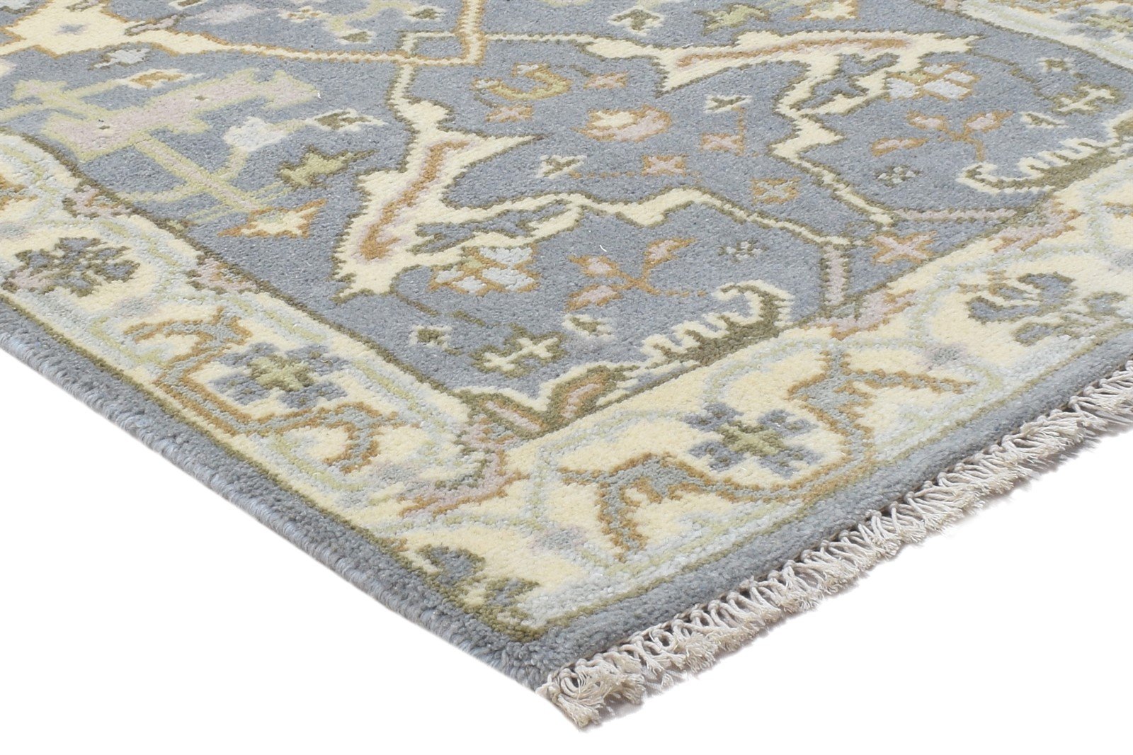 2'6 X 8' Rug Wool Grey Persian Hand Knotted Oushak Oriental Small Runner 7864831312021
