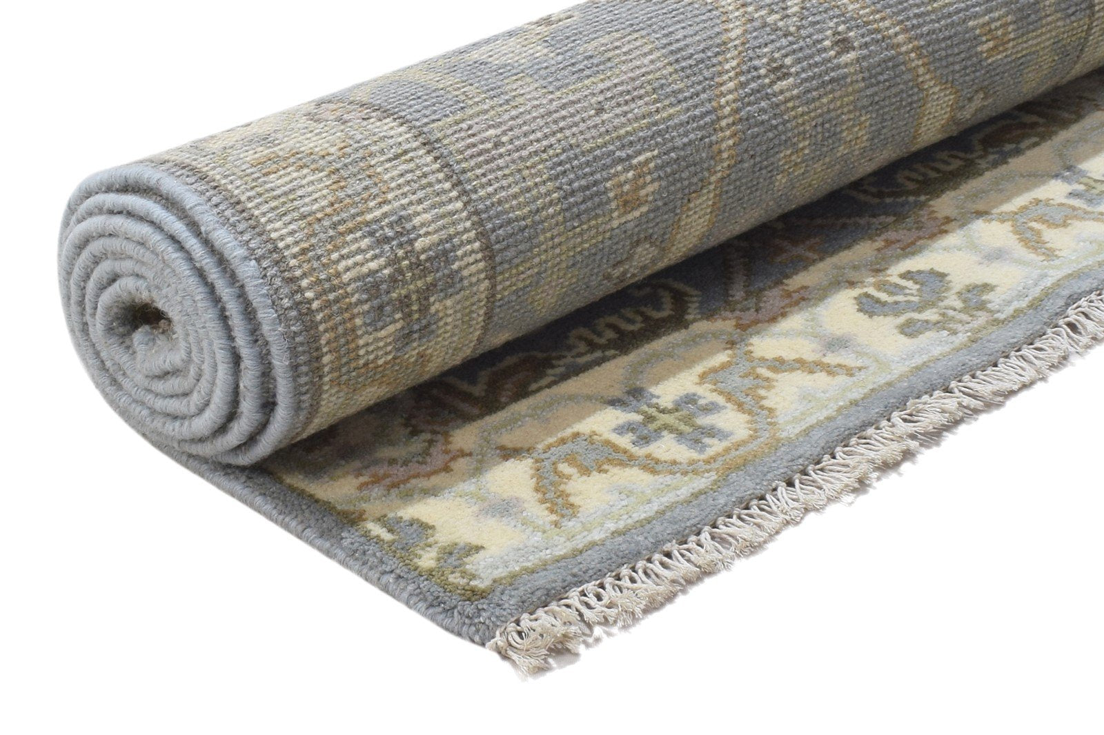 2'6 X 8' Rug Wool Grey Persian Hand Knotted Oushak Oriental Small Runner 7864831312021