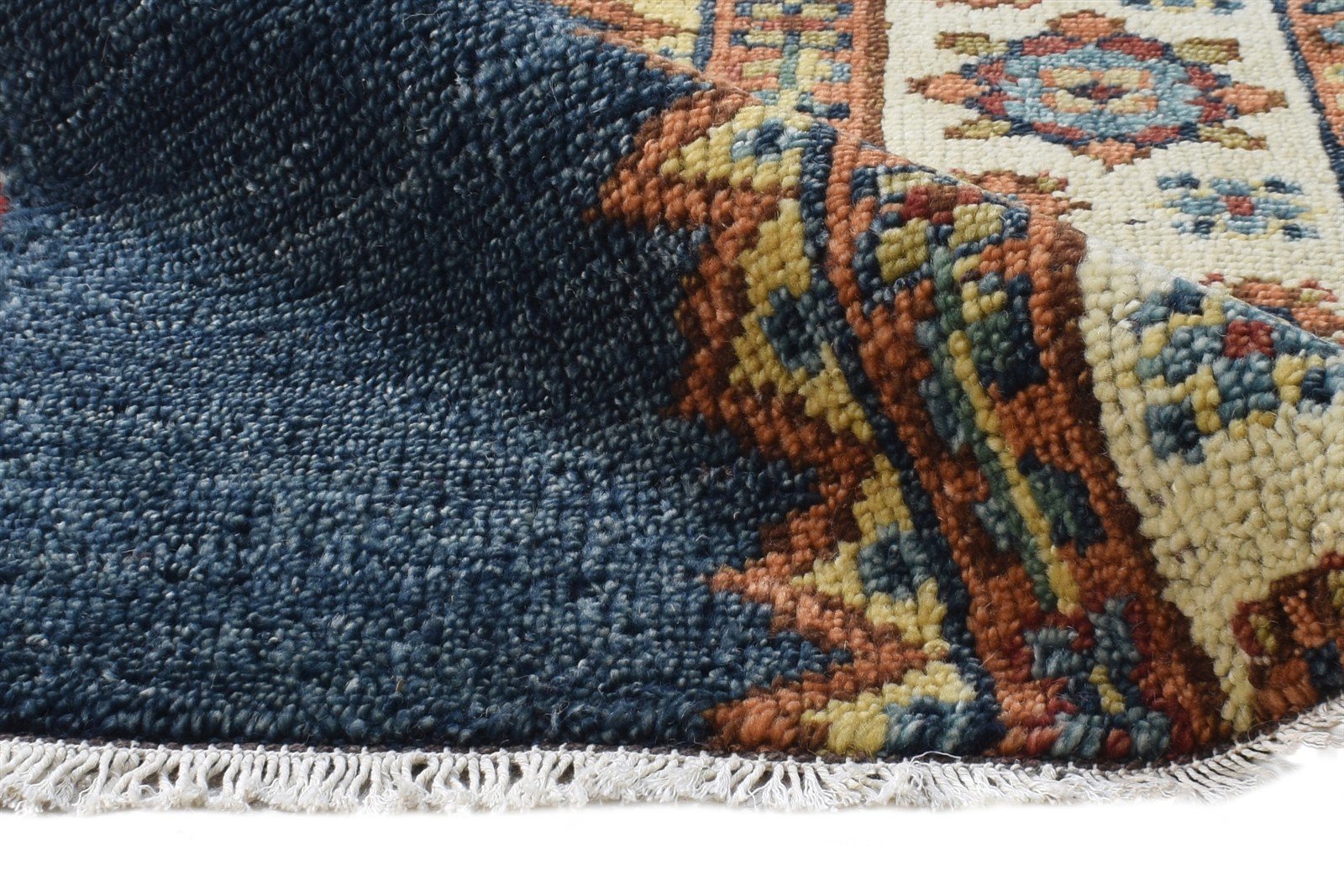 2'6"x4 Rug New Zealand Wool Navy Blue Persian Hand Knotted Oushak Oriental Small 7865179275413