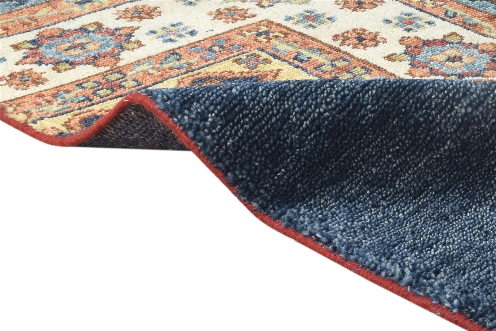 2'6"x4 Rug New Zealand Wool Navy Blue Persian Hand Knotted Oushak Oriental Small 7865179275413