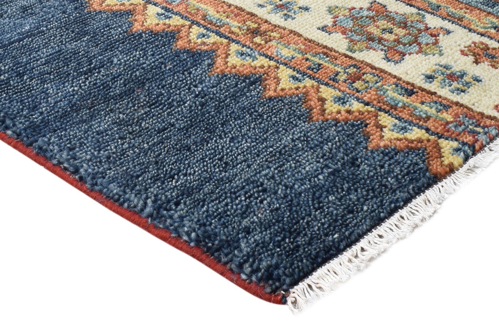 2'6"x4 Rug New Zealand Wool Navy Blue Persian Hand Knotted Oushak Oriental Small 7865179275413
