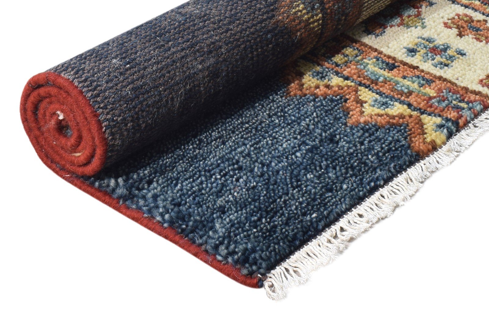 2'6"x4 Rug New Zealand Wool Navy Blue Persian Hand Knotted Oushak Oriental Small 7865179275413