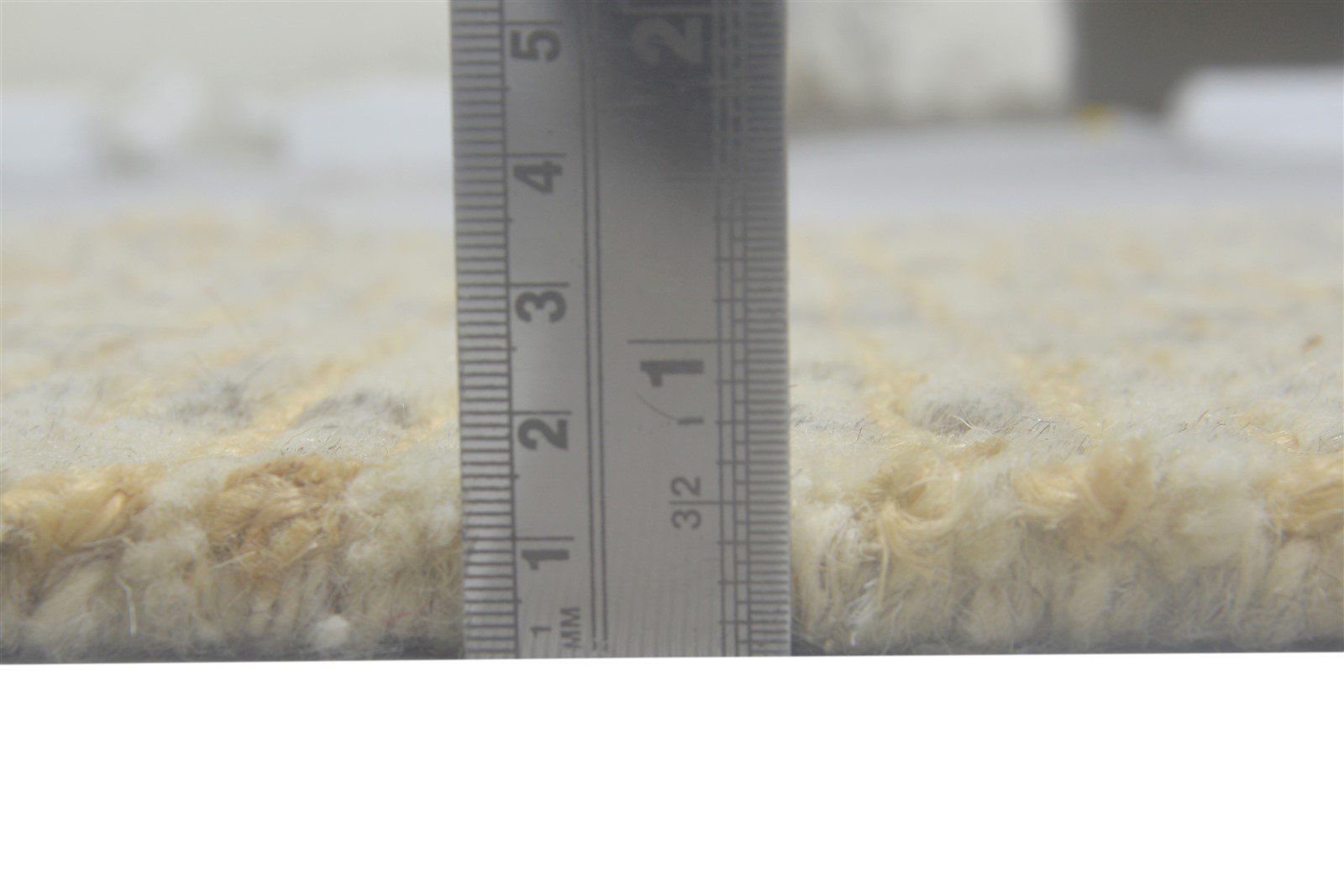 2'6"x4 Rug Wool / Jute Beige Modern Hand Knotted Scandinavian Striped Small Carpet 7864091246741