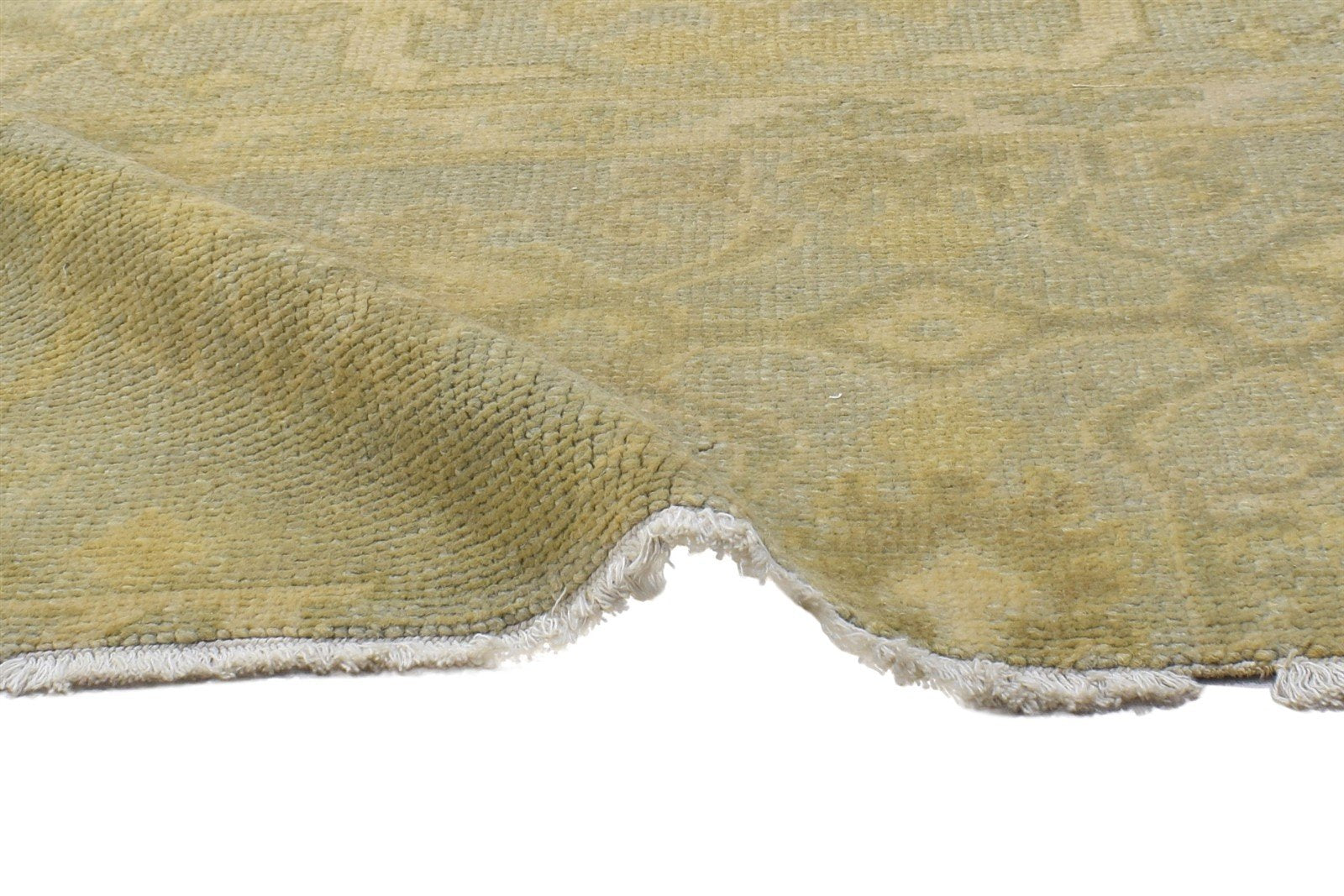 2' X 2' Rug Wool Beige Persian Hand Knotted Oushak Oriental Small Carpet 7864121458837