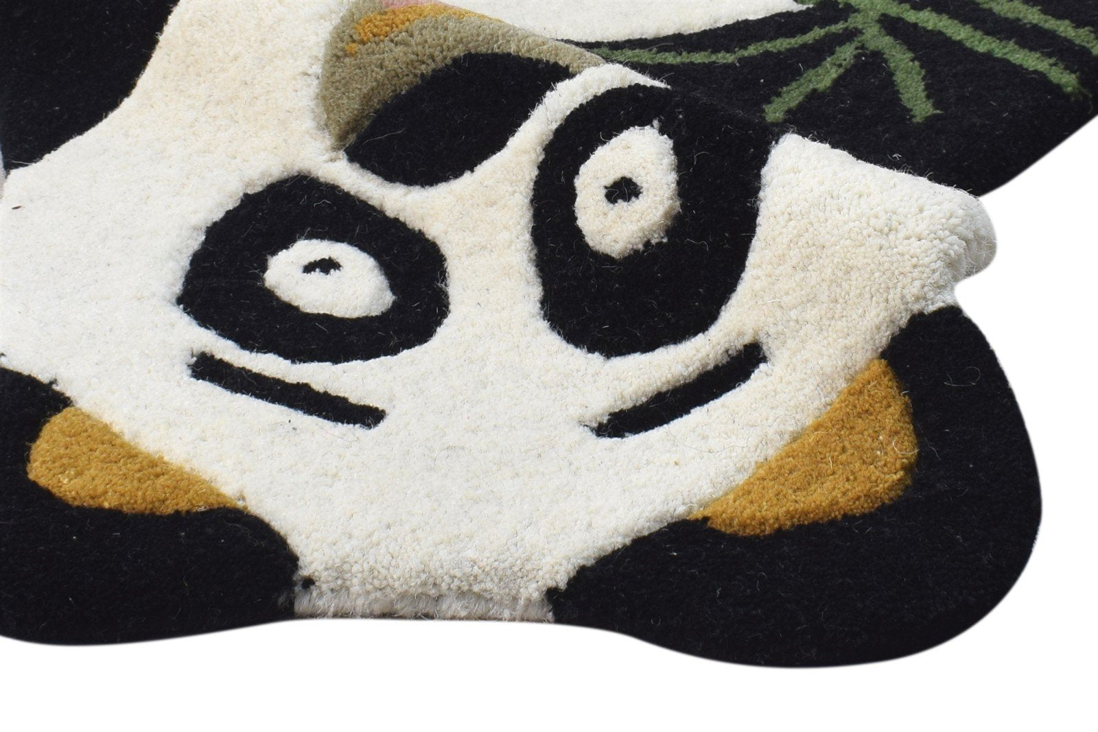 Terza 2' X 2' Rug Wool Black Kids & Teens Hand Tufted Indian Animal Print 7864642961557