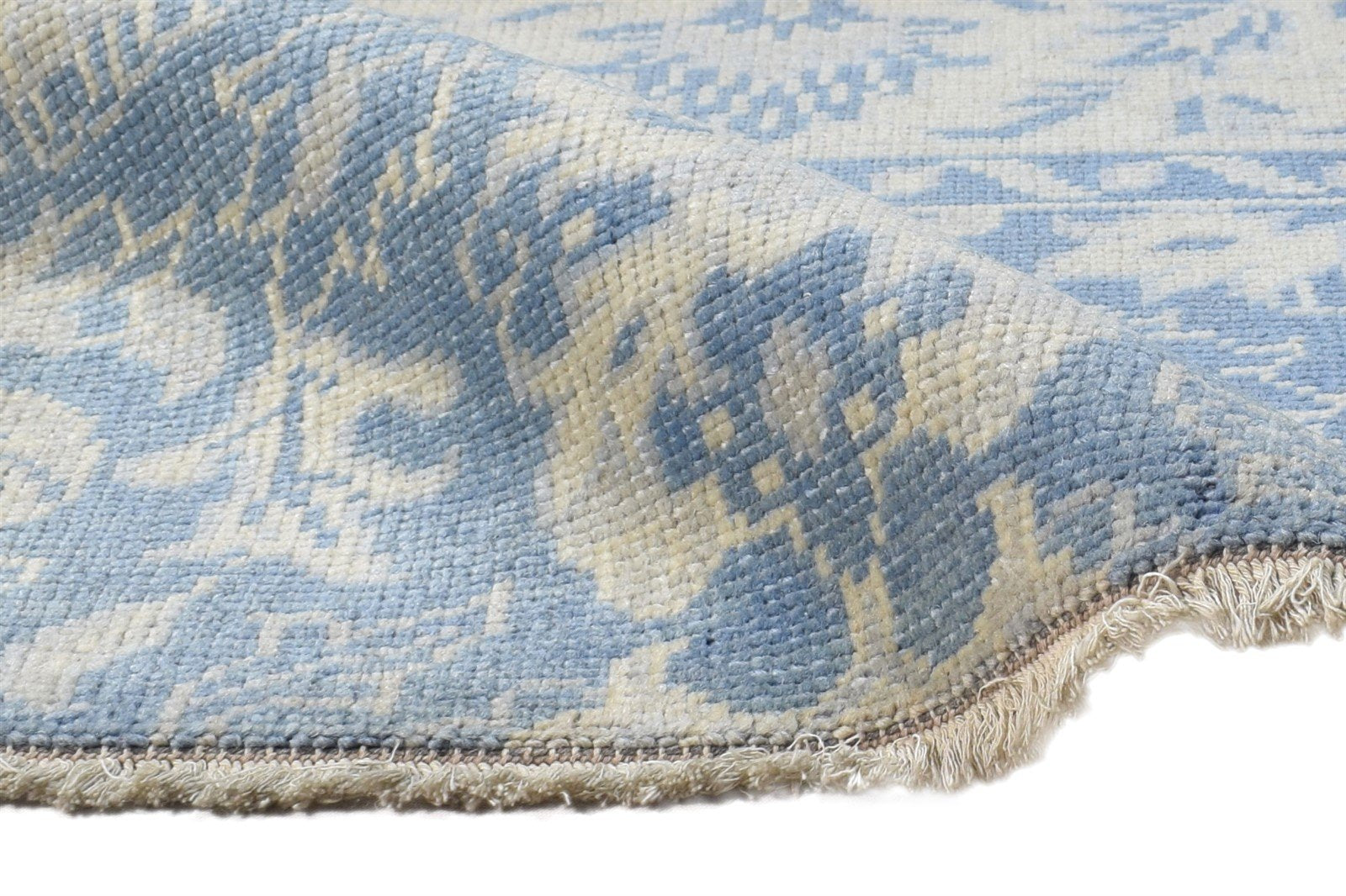 2' X 2' Rug Wool Blue Persian Hand Knotted Oushak Oriental Small Carpet 7864925257877