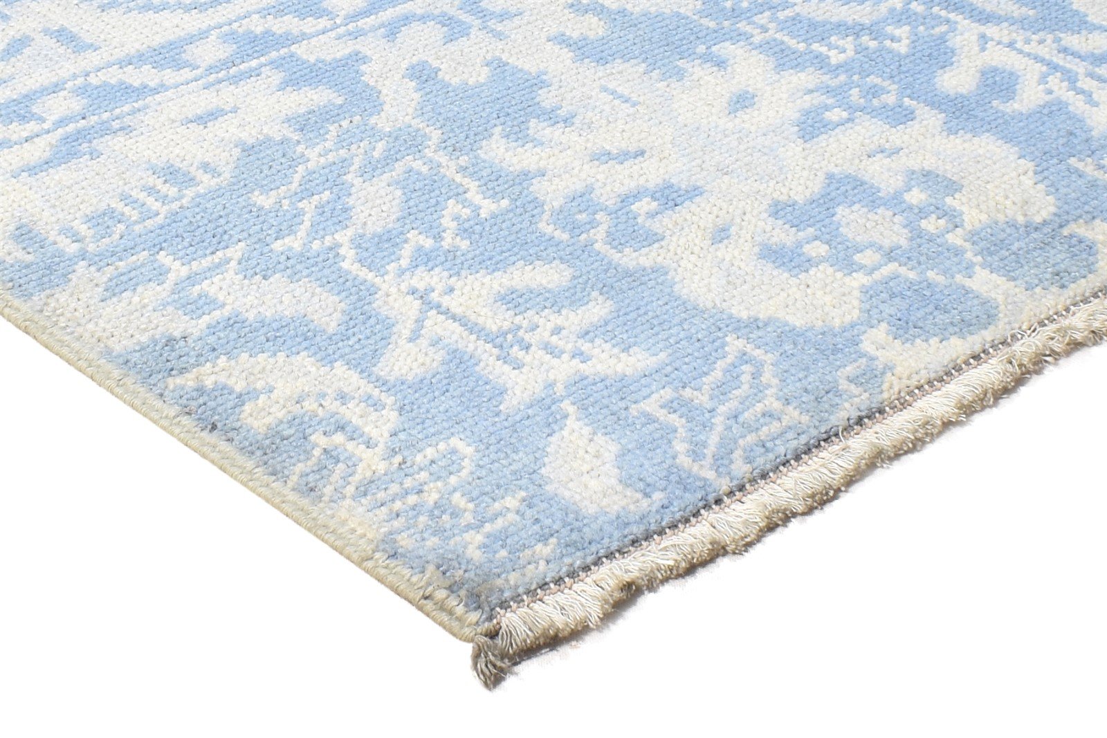 2' X 2' Rug Wool Blue Persian Hand Knotted Oushak Oriental Small Carpet 7864925257877