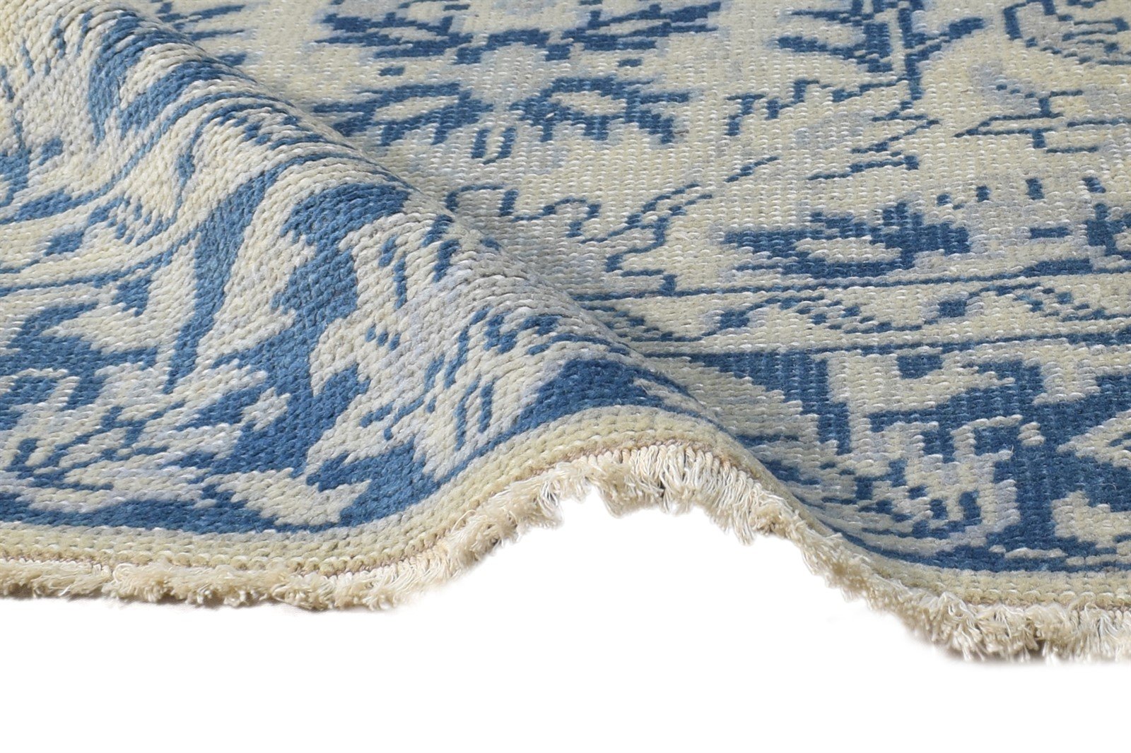 2' X 2' Rug Wool Blue Persian Hand Knotted Oushak Oriental Small Carpet 7864928370837