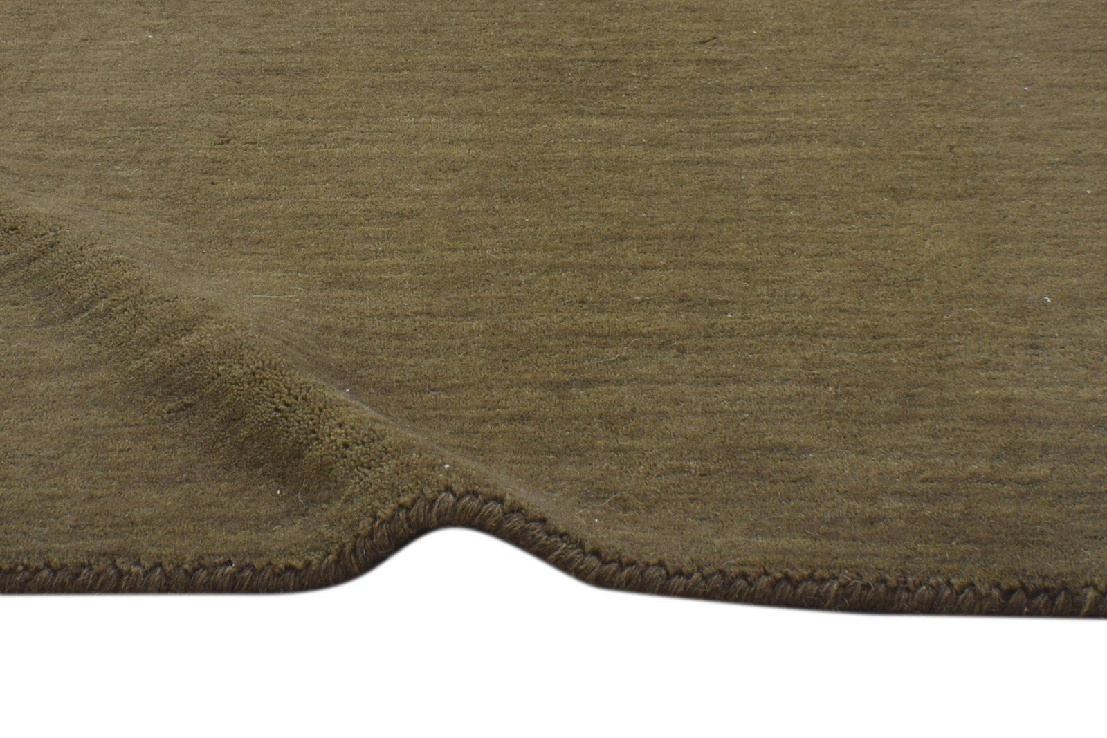 2' X 2' Rug Wool Brown Modern Handloom Scandinavian Solid Small Carpet 7864126865557