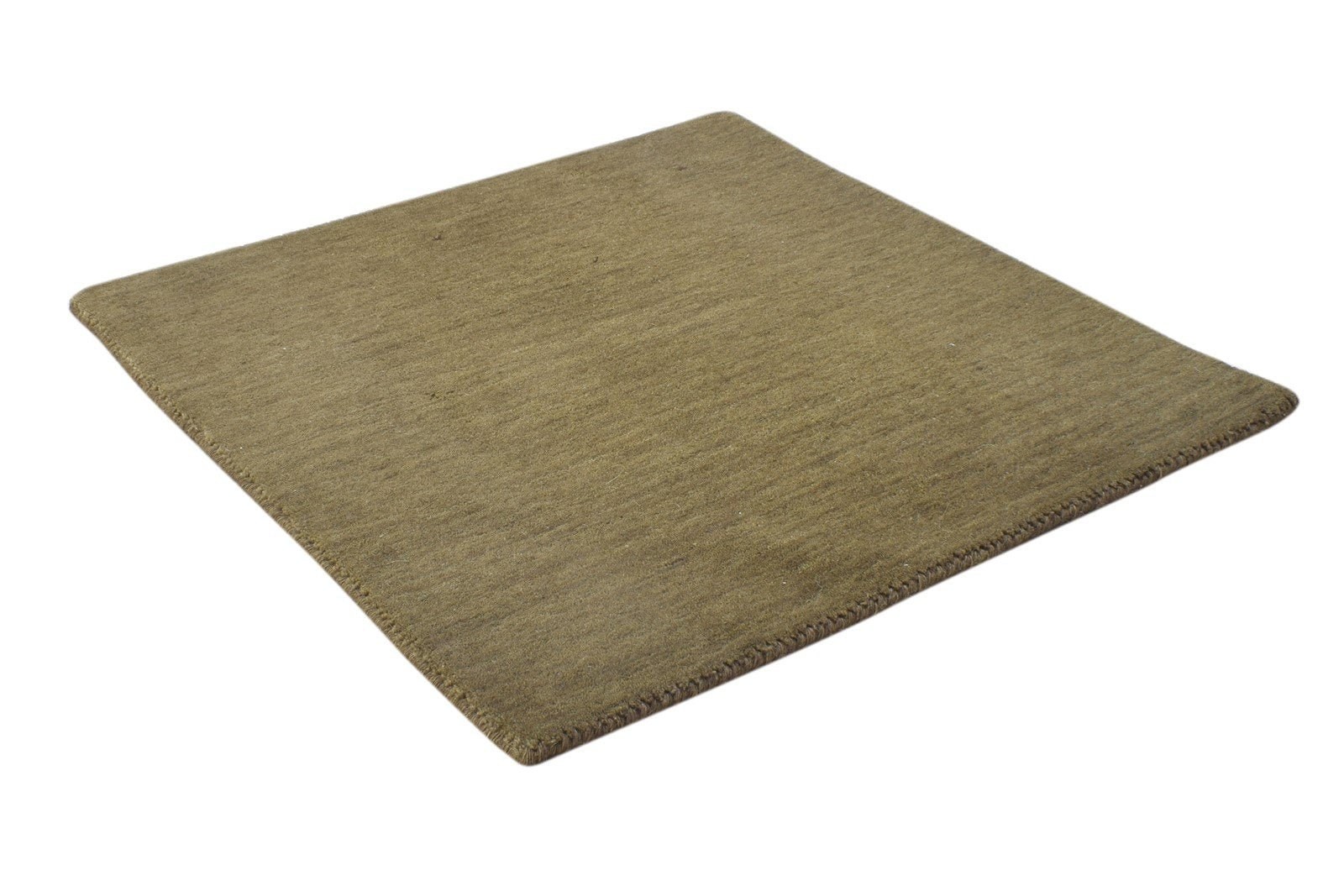 2' X 2' Rug Wool Brown Modern Handloom Scandinavian Solid Small Carpet 7864126865557