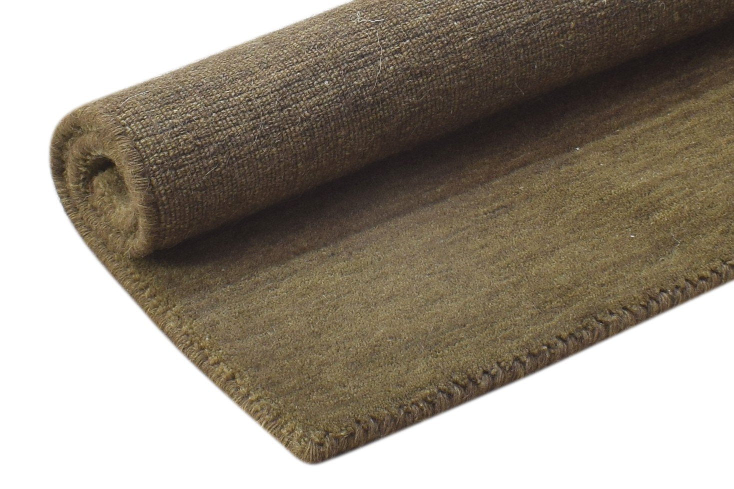 2' X 2' Rug Wool Brown Modern Handloom Scandinavian Solid Small Carpet 7864126865557