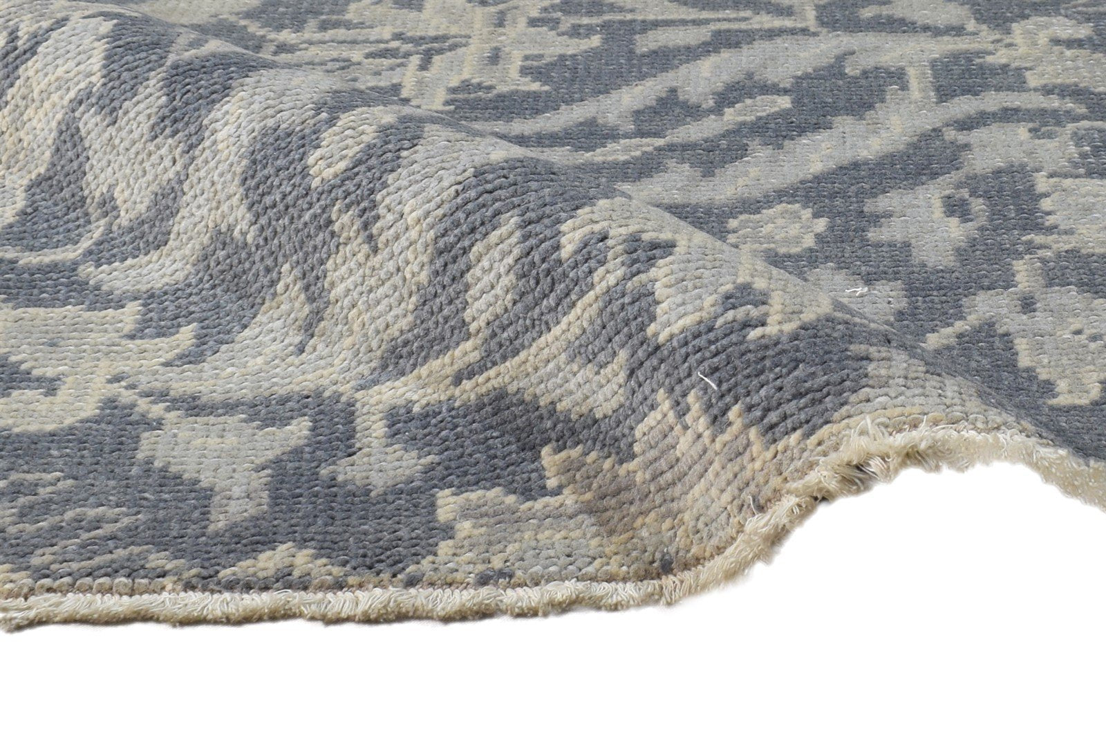 2' X 2' Rug Wool Dark Grey Persian Hand Knotted Agra Oriental Small Carpet 7864929288341