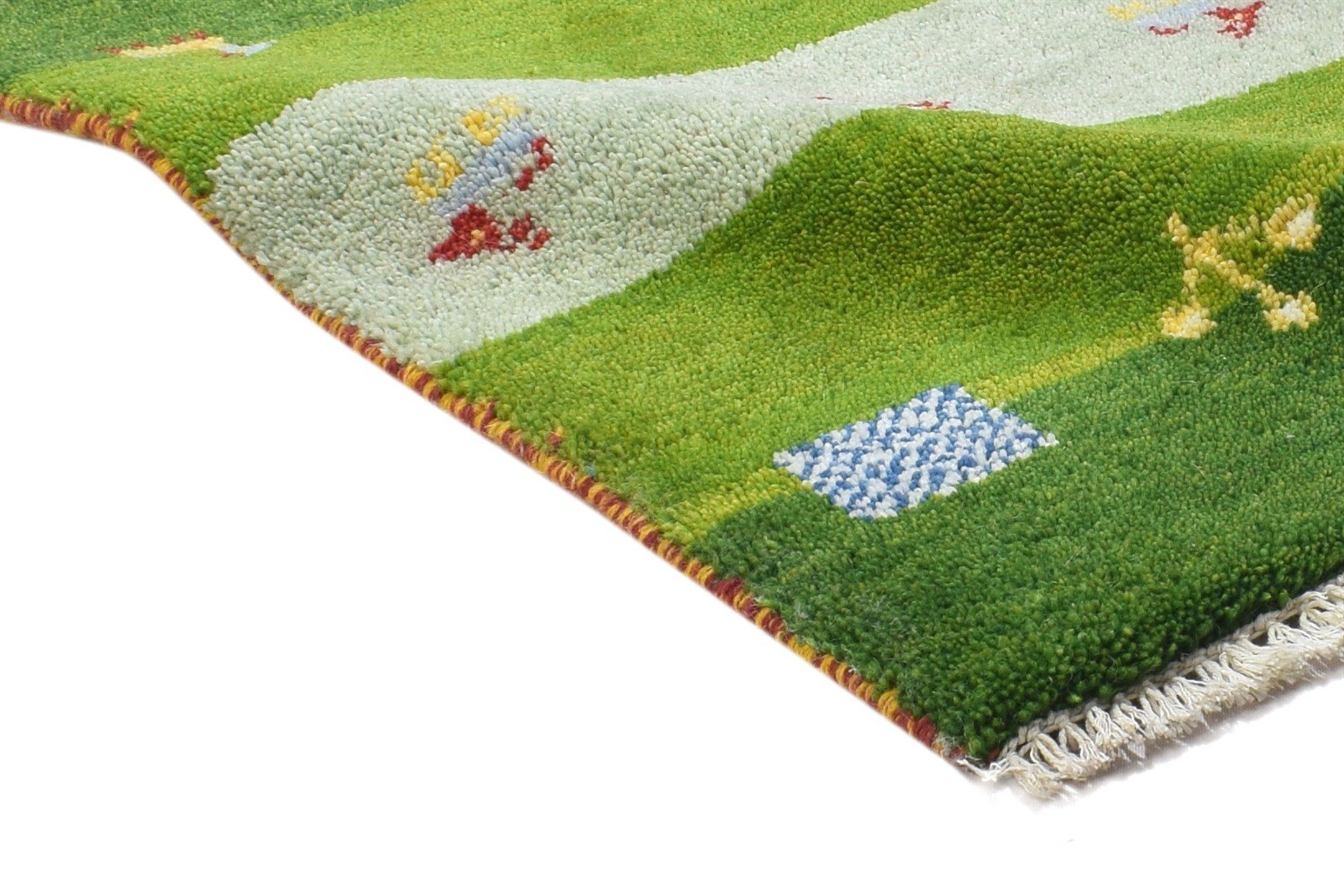 2' X 2' Rug Wool Green Persian Hand Knotted Gabbeh Southwestern Small Carpet 7864826658965