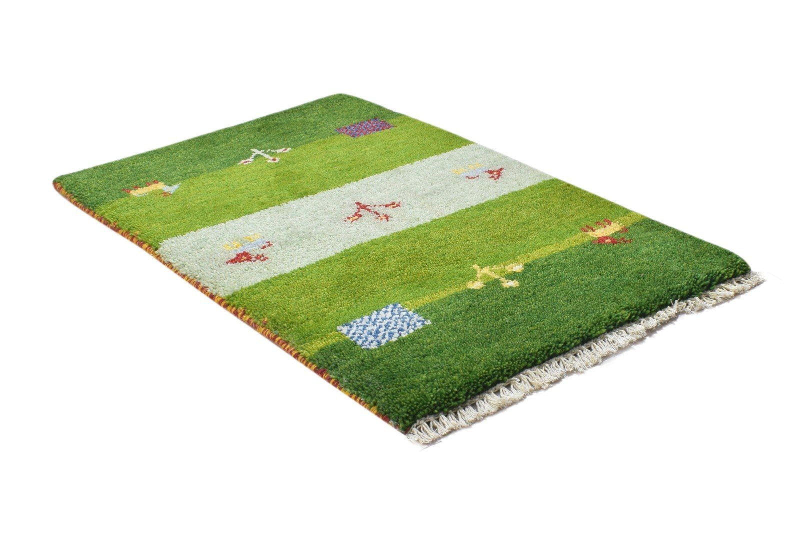 2' X 2' Rug Wool Green Persian Hand Knotted Gabbeh Southwestern Small Carpet 7864826658965