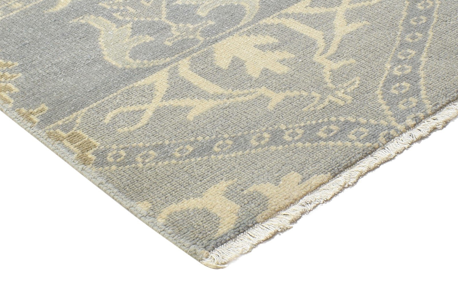 2' X 2' Rug Wool Grey Modern Hand Knotted Kazak Oriental Small Carpet 7864120934549