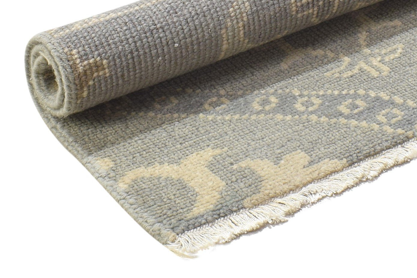 2' X 2' Rug Wool Grey Modern Hand Knotted Kazak Oriental Small Carpet 7864120934549
