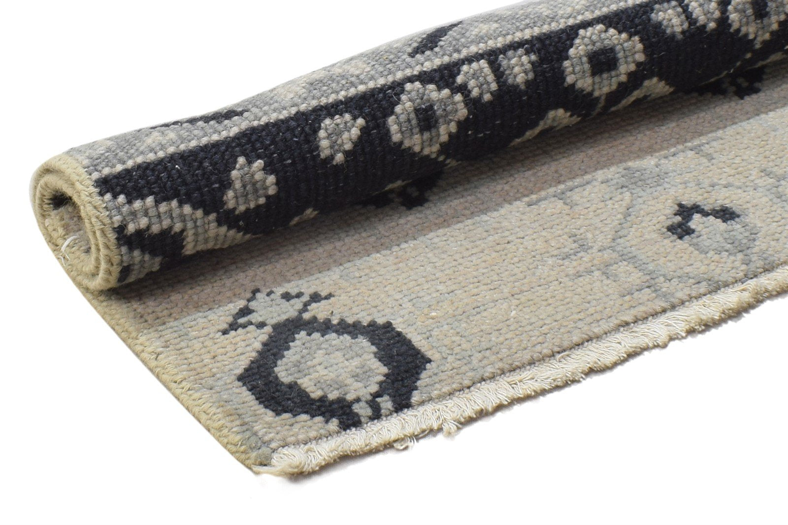 2' X 2' Rug Wool Grey Persian Hand Knotted Bokhara Oriental Small Carpet 7864120311957