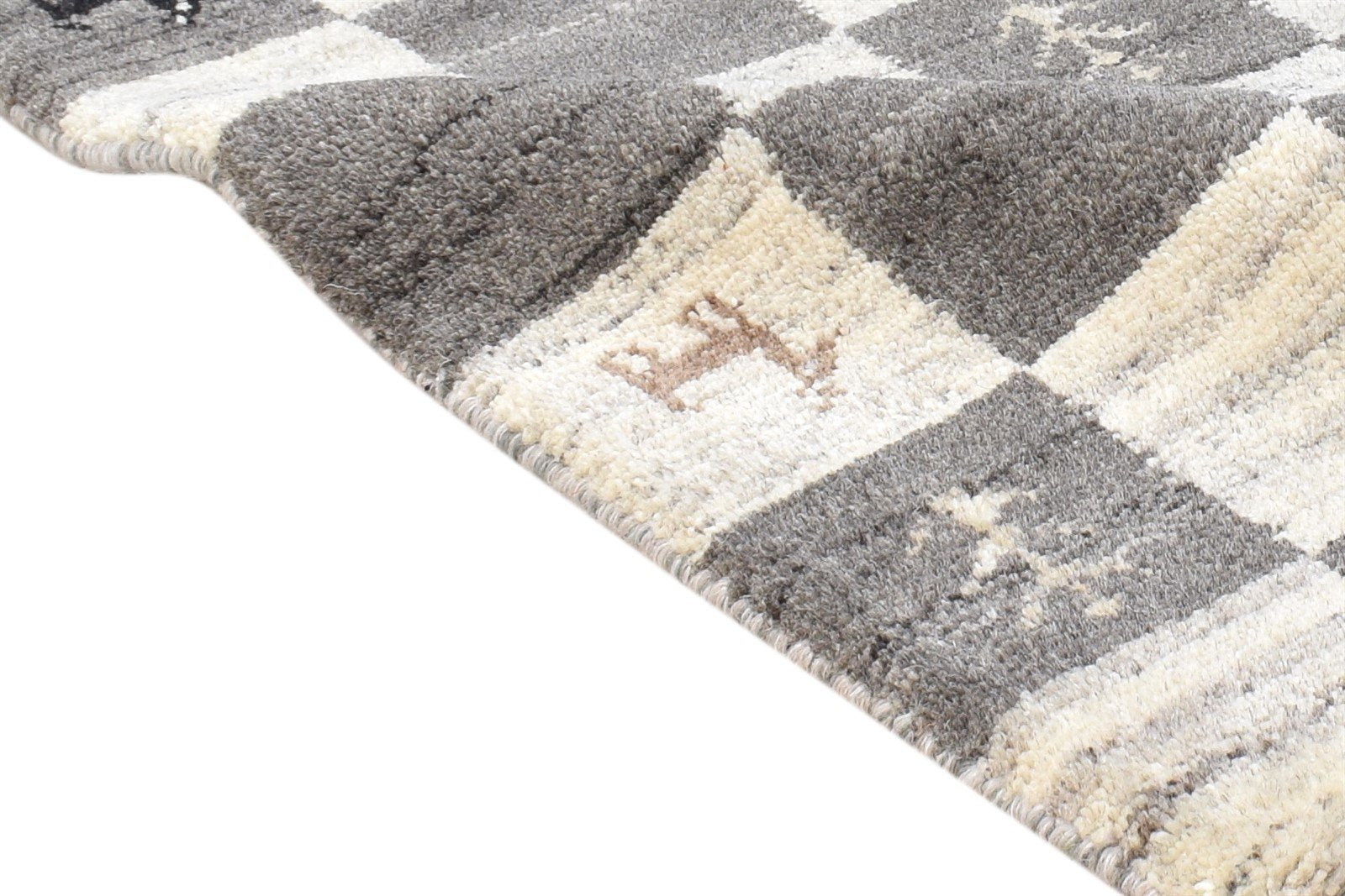 2' X 2' Rug Wool Grey Southwestern Hand Knotted Gabbeh Tribal Small Carpet 7865103581333