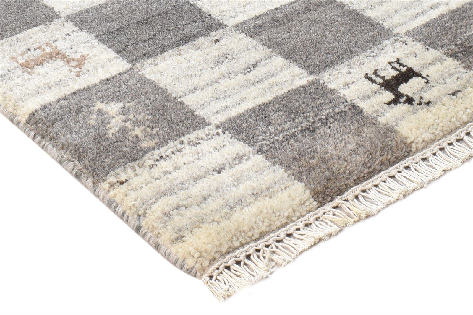 2' X 2' Rug Wool Grey Southwestern Hand Knotted Gabbeh Tribal Small Carpet 7865102205077