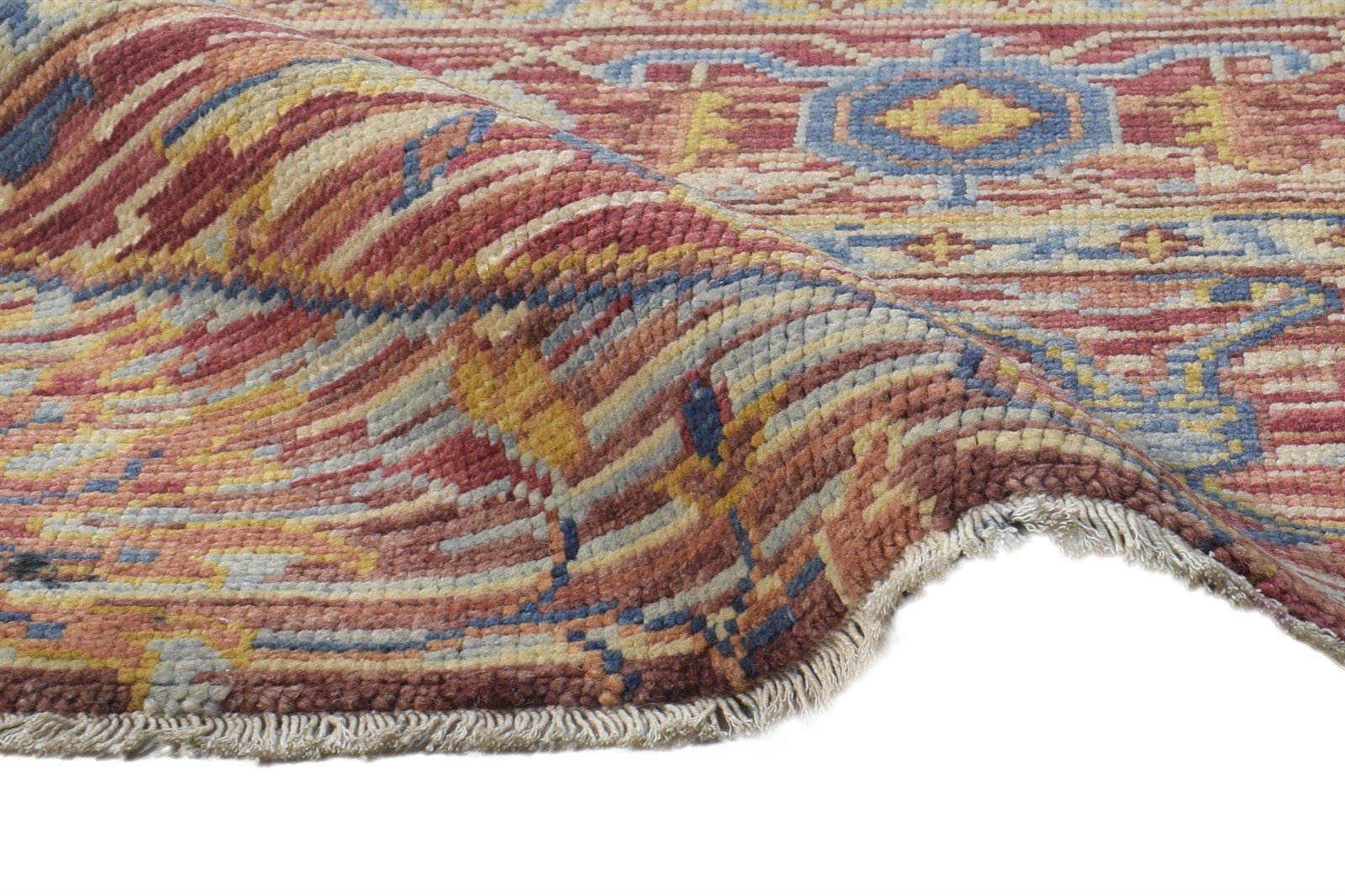 2' X 2' Rug Wool Rust Persian Hand Knotted Heriz-Indian Oriental Small Carpet 7864925946005