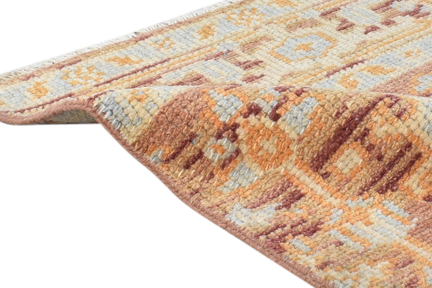 2' X 2' Rug Wool Rust Persian Hand Knotted Kazak Oriental Small Carpet 7865157714069