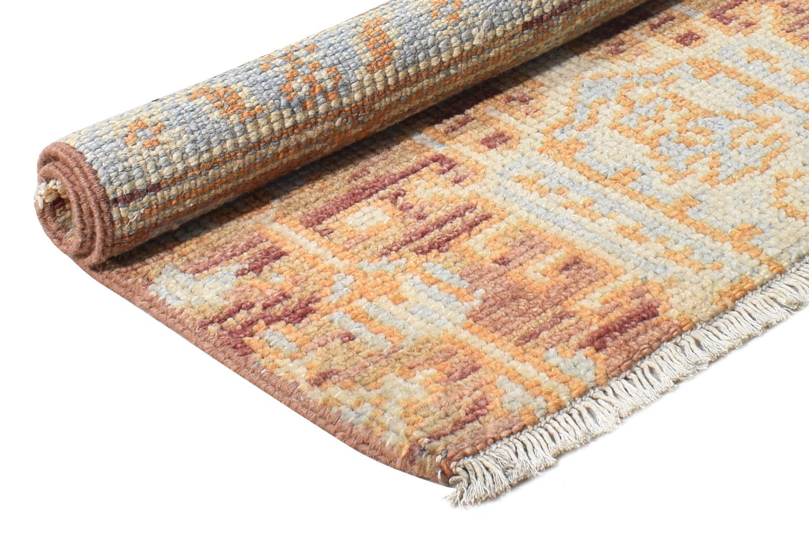 2' X 2' Rug Wool Rust Persian Hand Knotted Kazak Oriental Small Carpet 7865157714069