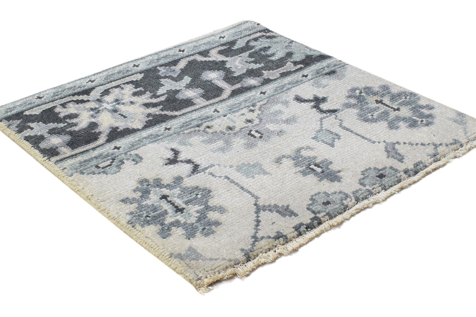 2' X 2' Rug Wool Sand Persian Hand Knotted Oushak Oriental Small Carpet 7864848580757