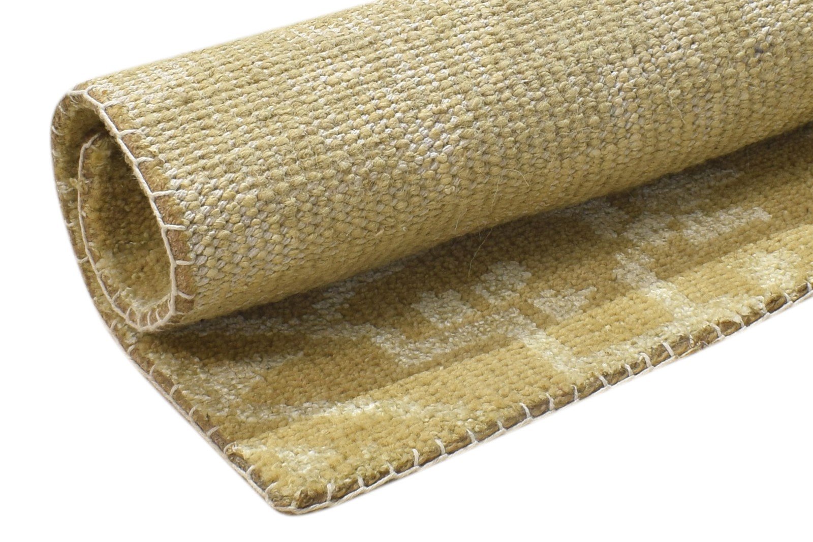 2' X 2' Rug Wool / Silk Beige Modern Hand Knotted Moroccan Trellis Small Carpet 7864124342421
