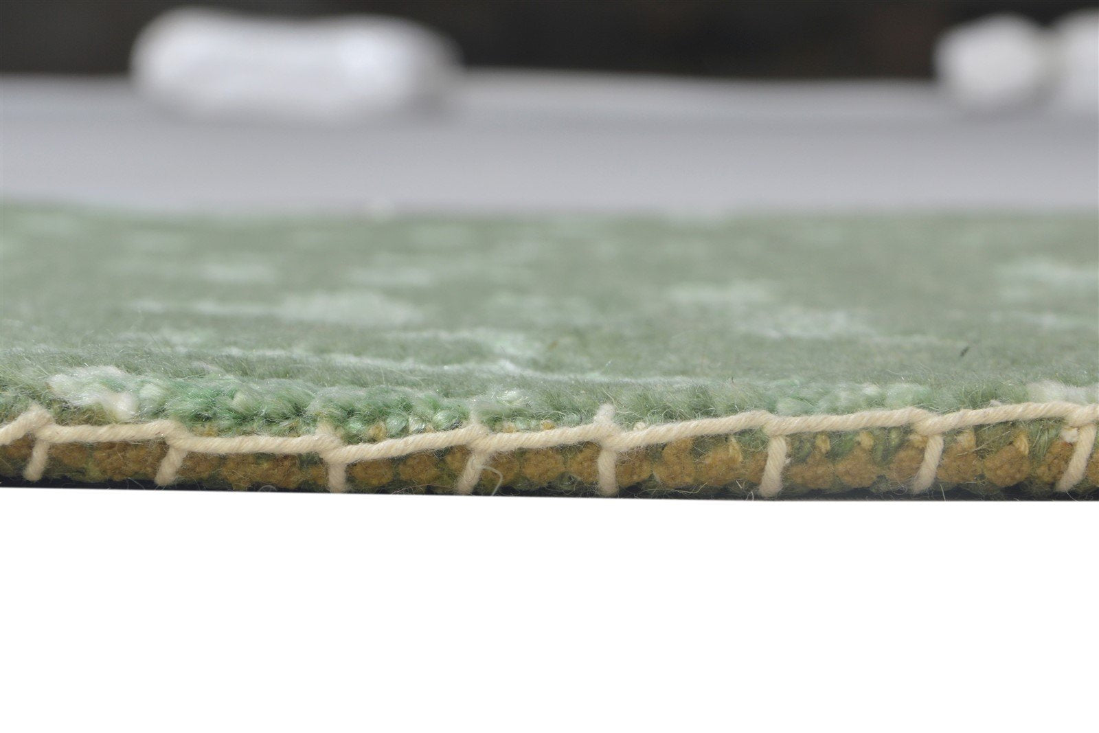 2' X 2' Rug Wool / Silk Green Modern Hand Knotted Moroccan Trellis Small Carpet 7864132010133