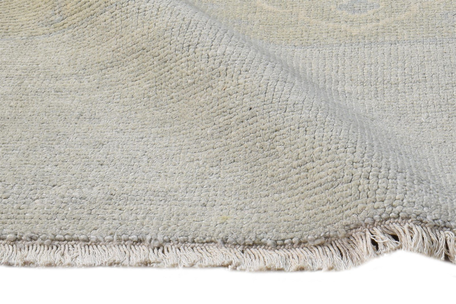 2' X 2' Rug Wool Silk Grey Persian Hand Knotted Oushak Oriental Small Carpet 7865151553685