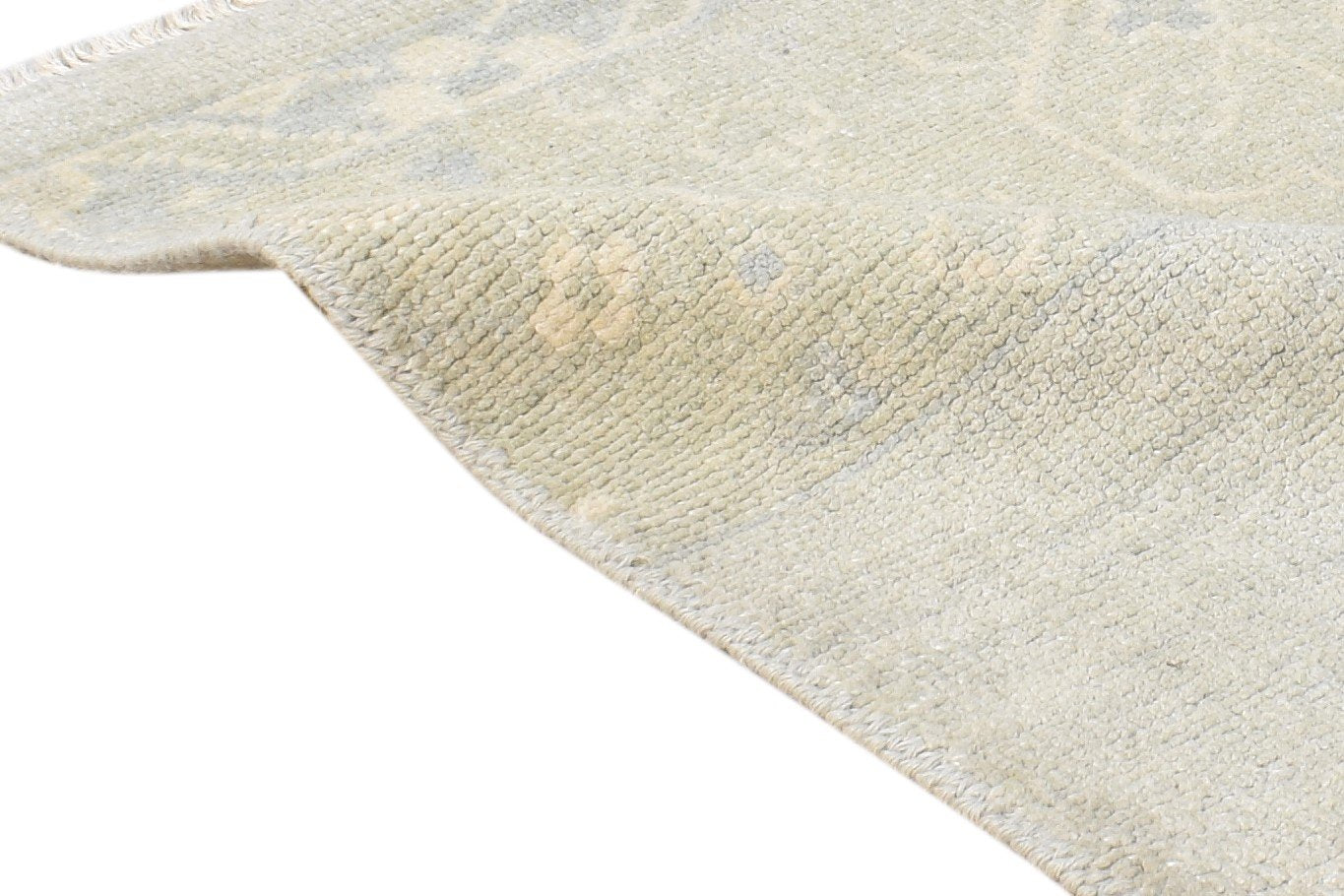 2' X 2' Rug Wool Silk Grey Persian Hand Knotted Oushak Oriental Small Carpet 7865151553685