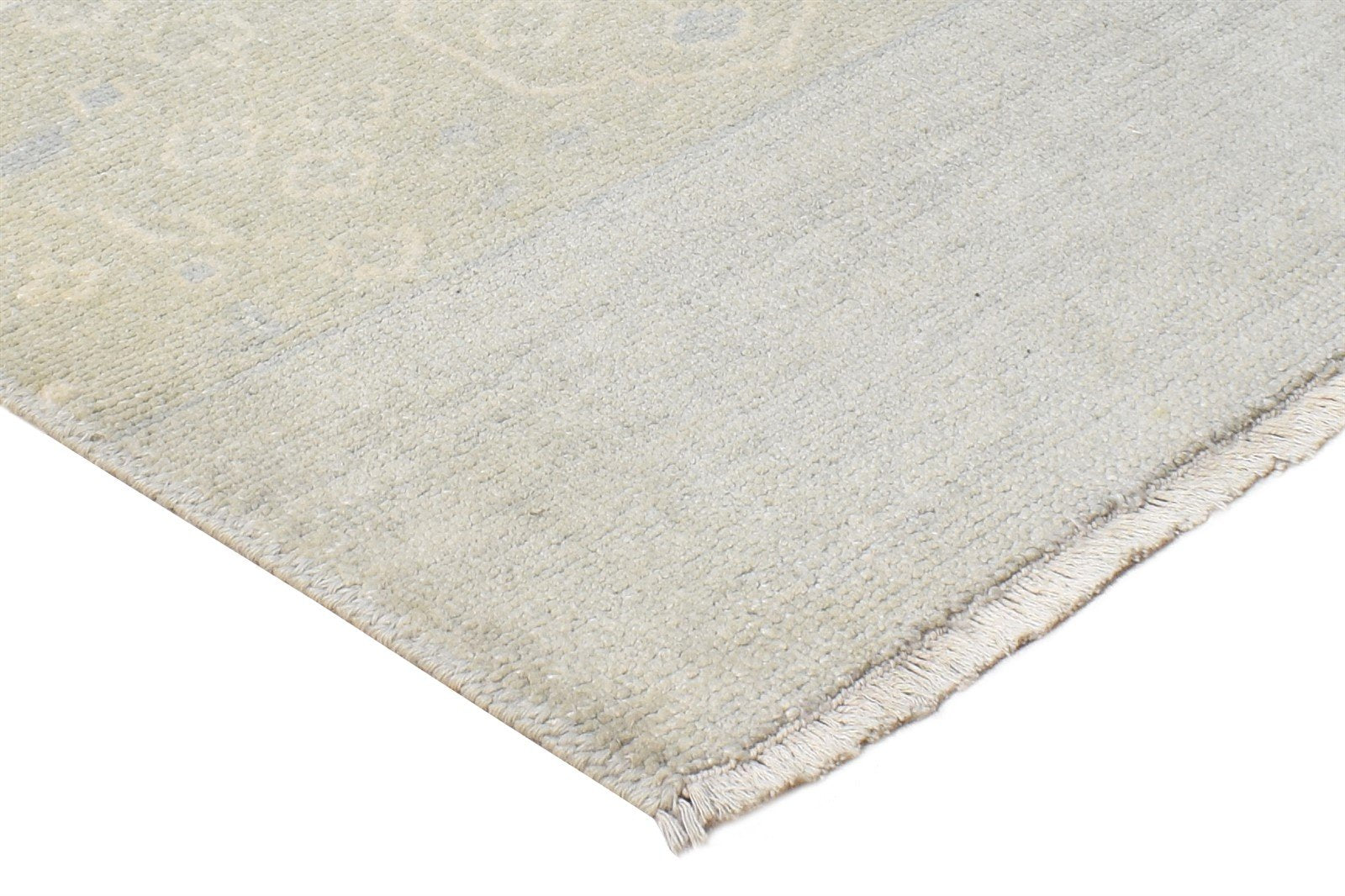 2' X 2' Rug Wool Silk Grey Persian Hand Knotted Oushak Oriental Small Carpet 7865151553685